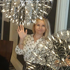 Sparkling Silver Ceiling Pendant Light Lighting Lobby