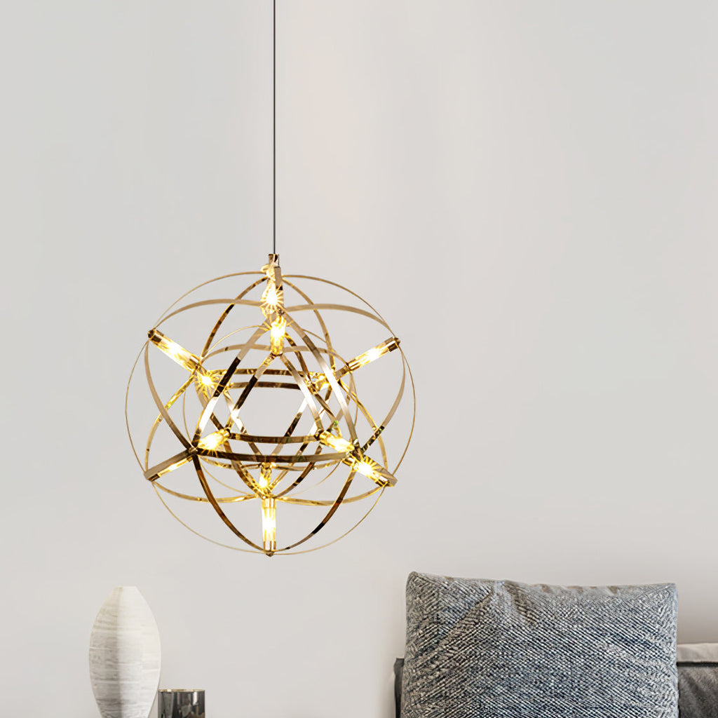 Sparkling Silver Ceiling Pendant Light Lighting Lobby
