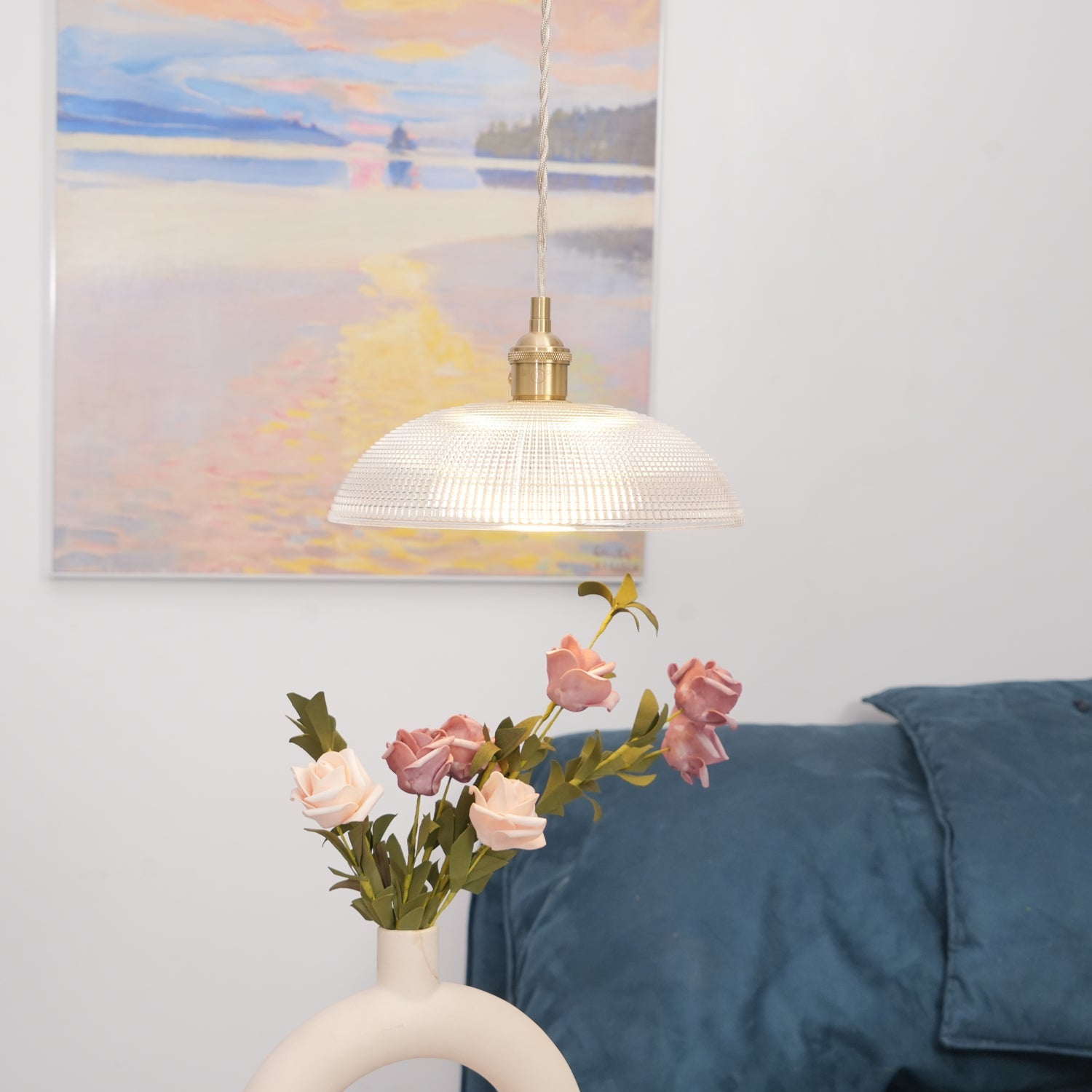 Spiral Ribbed Ceiling Suspension Light Lighting Lobby