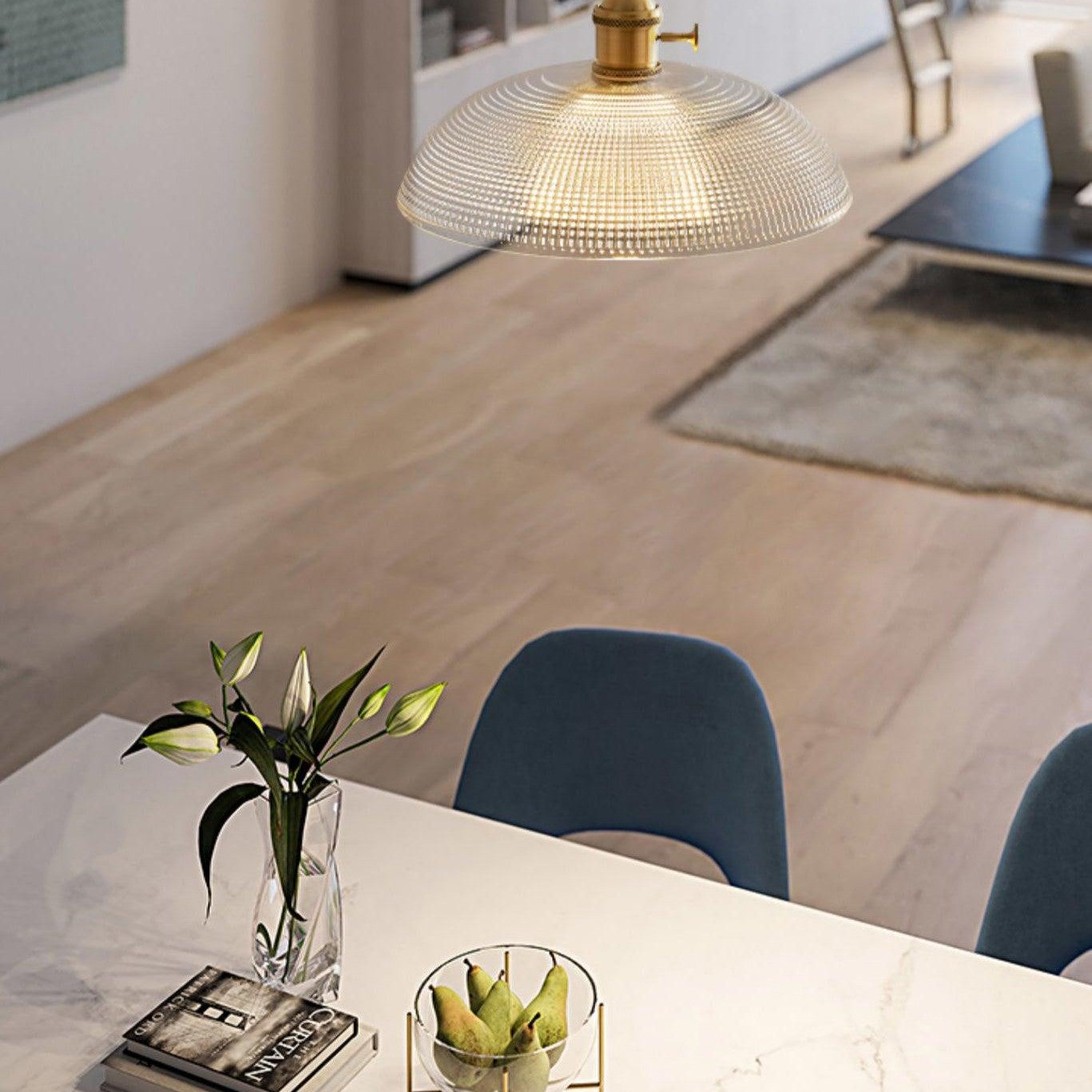 Spiral Ribbed Ceiling Suspension Light Lighting Lobby