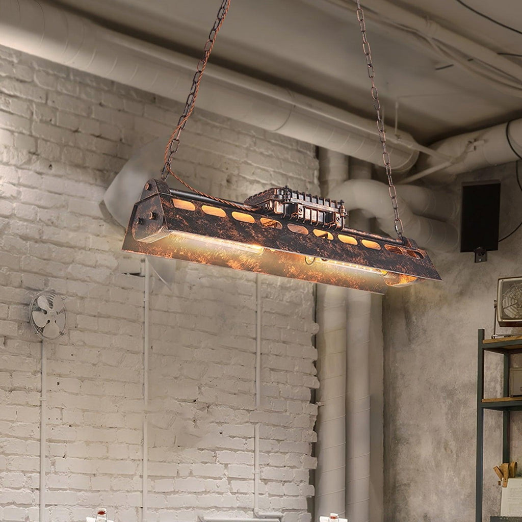 Steampunk Industrial Ceiling Suspension Lighting Lobby