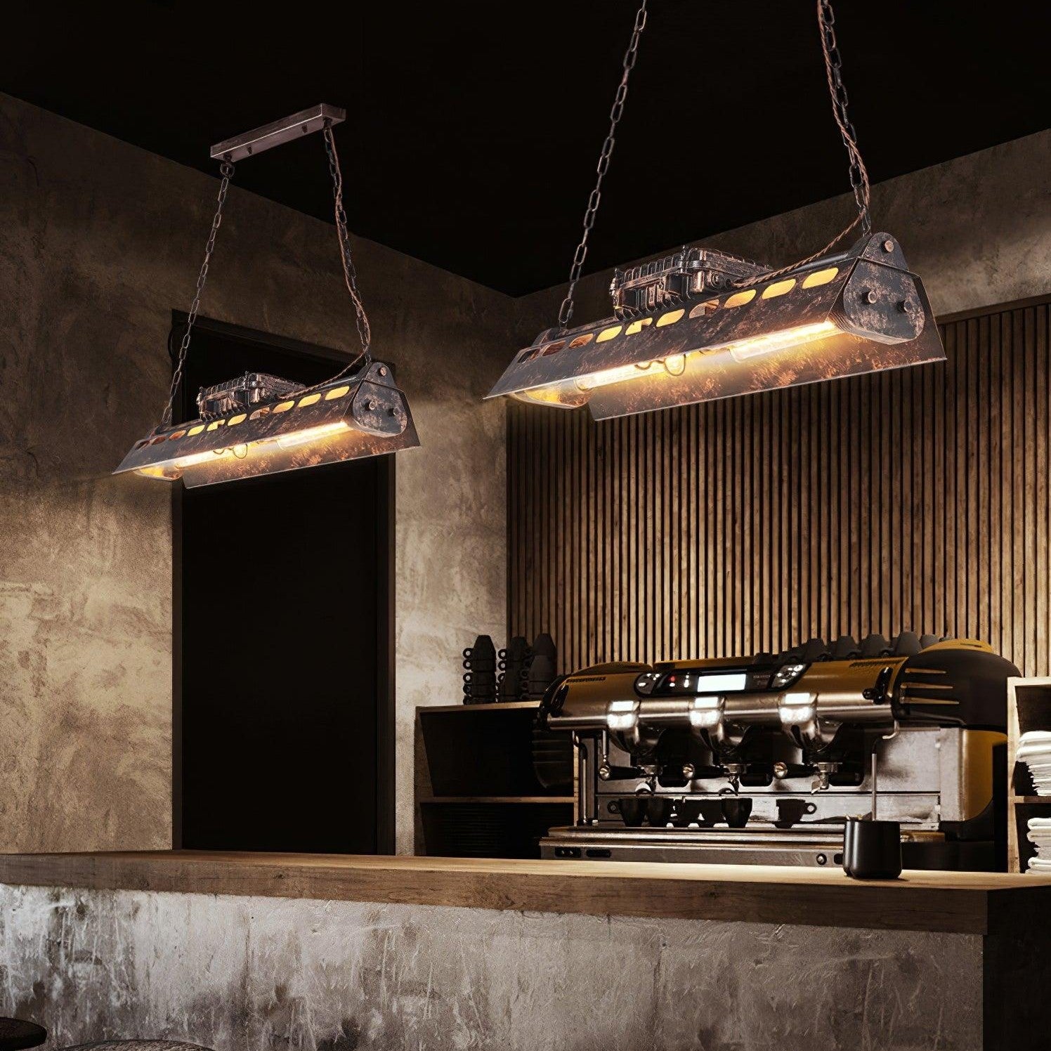 Steampunk Industrial Ceiling Suspension Lighting Lobby