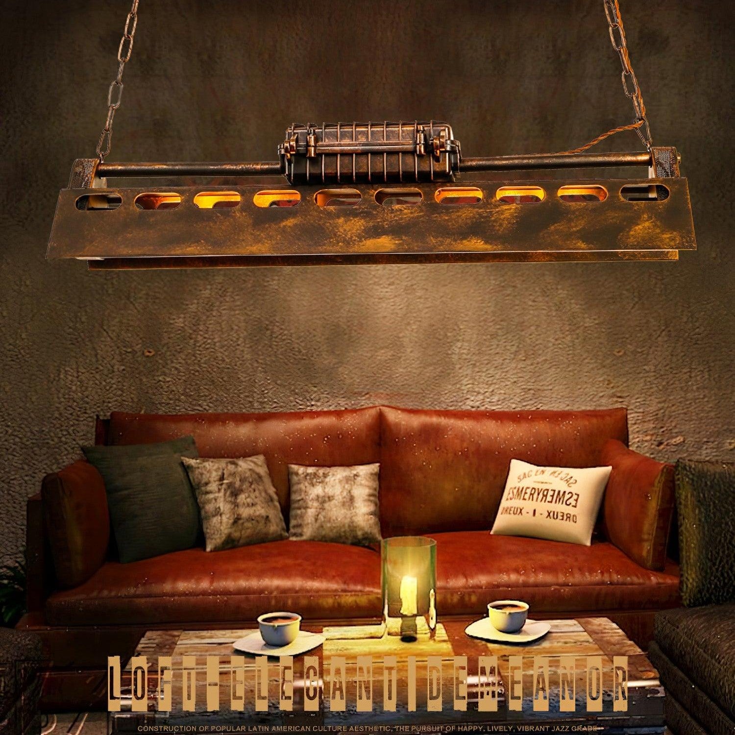 Steampunk Industrial Ceiling Suspension Lighting Lobby
