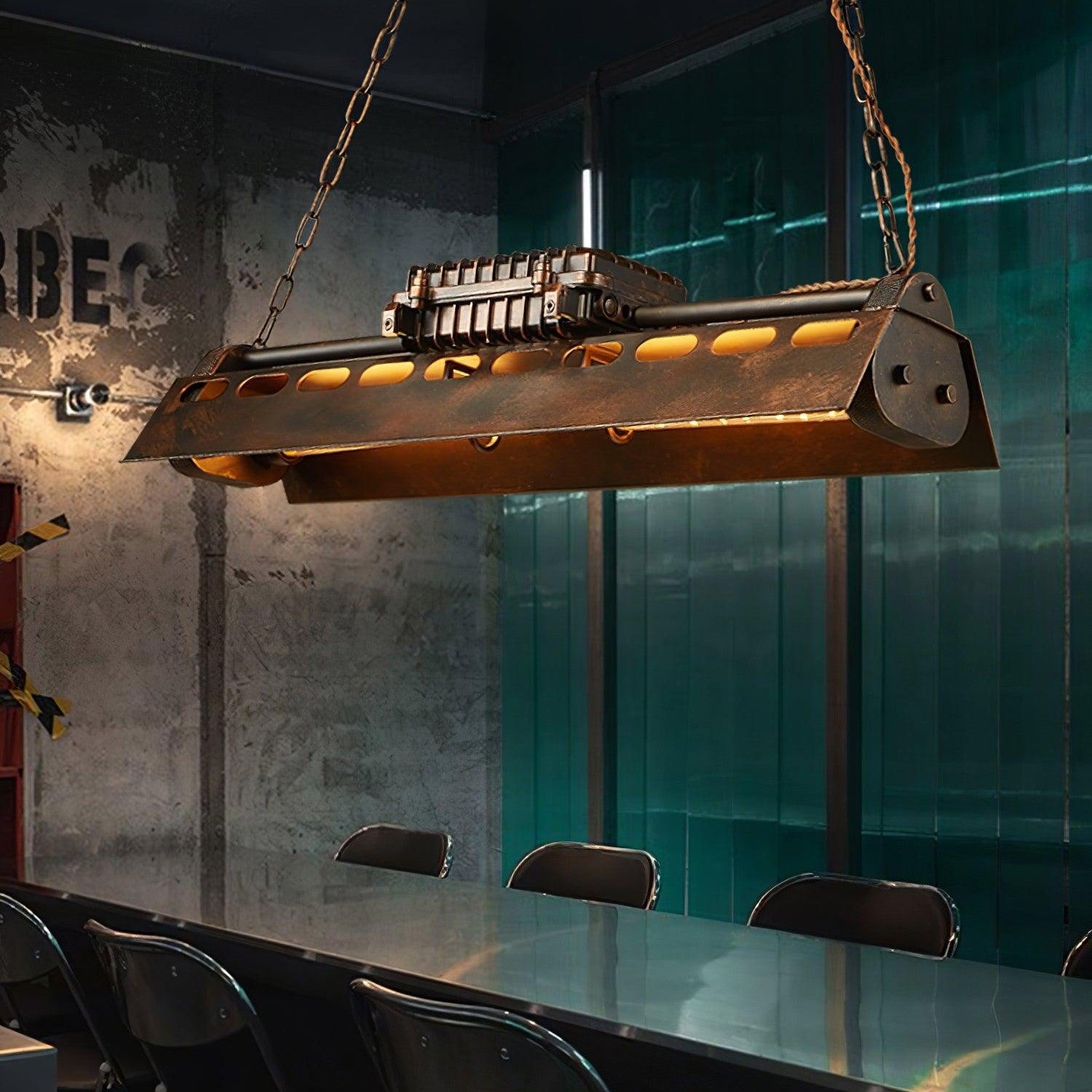 Steampunk Industrial Ceiling Suspension Lighting Lobby