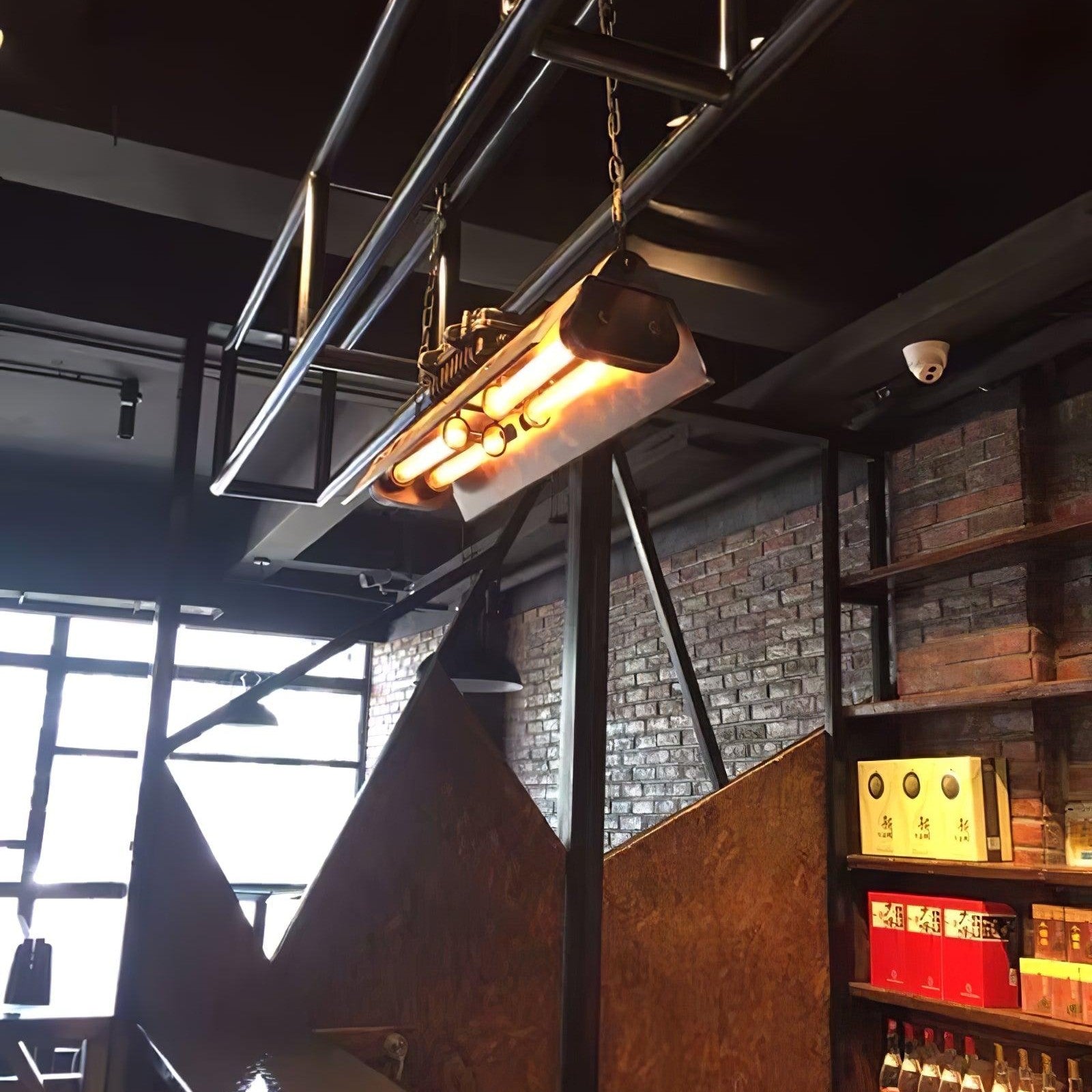Steampunk Industrial Ceiling Suspension Lighting Lobby