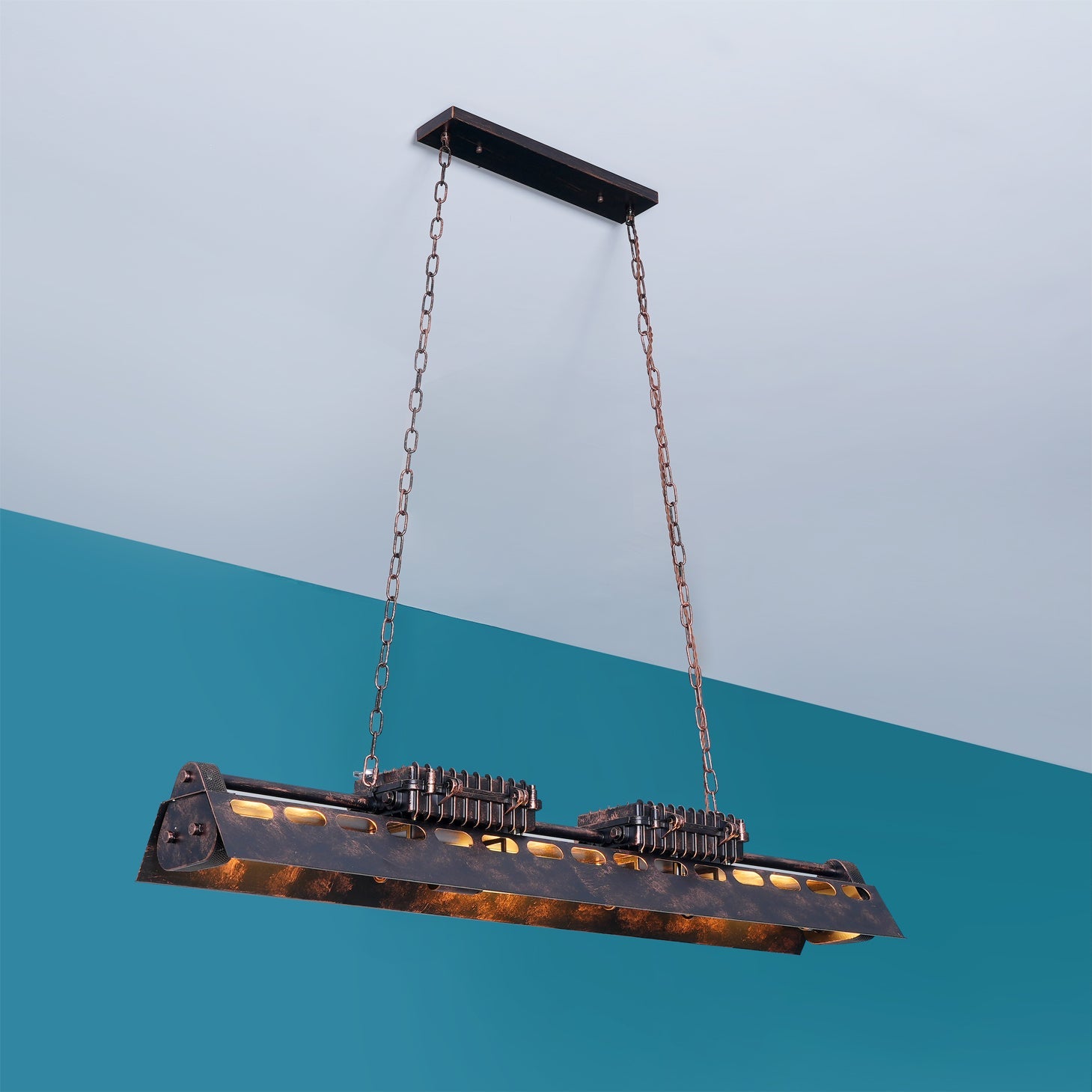 Steampunk Industrial Ceiling Suspension Lighting Lobby