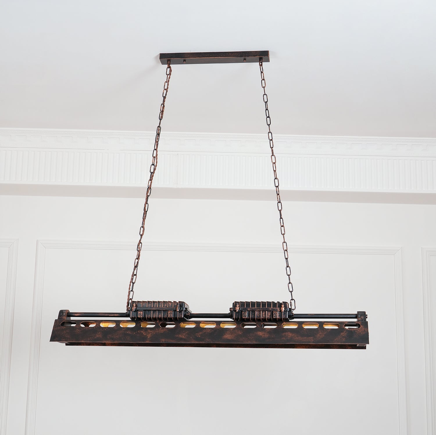 Steampunk Industrial Ceiling Suspension Lighting Lobby
