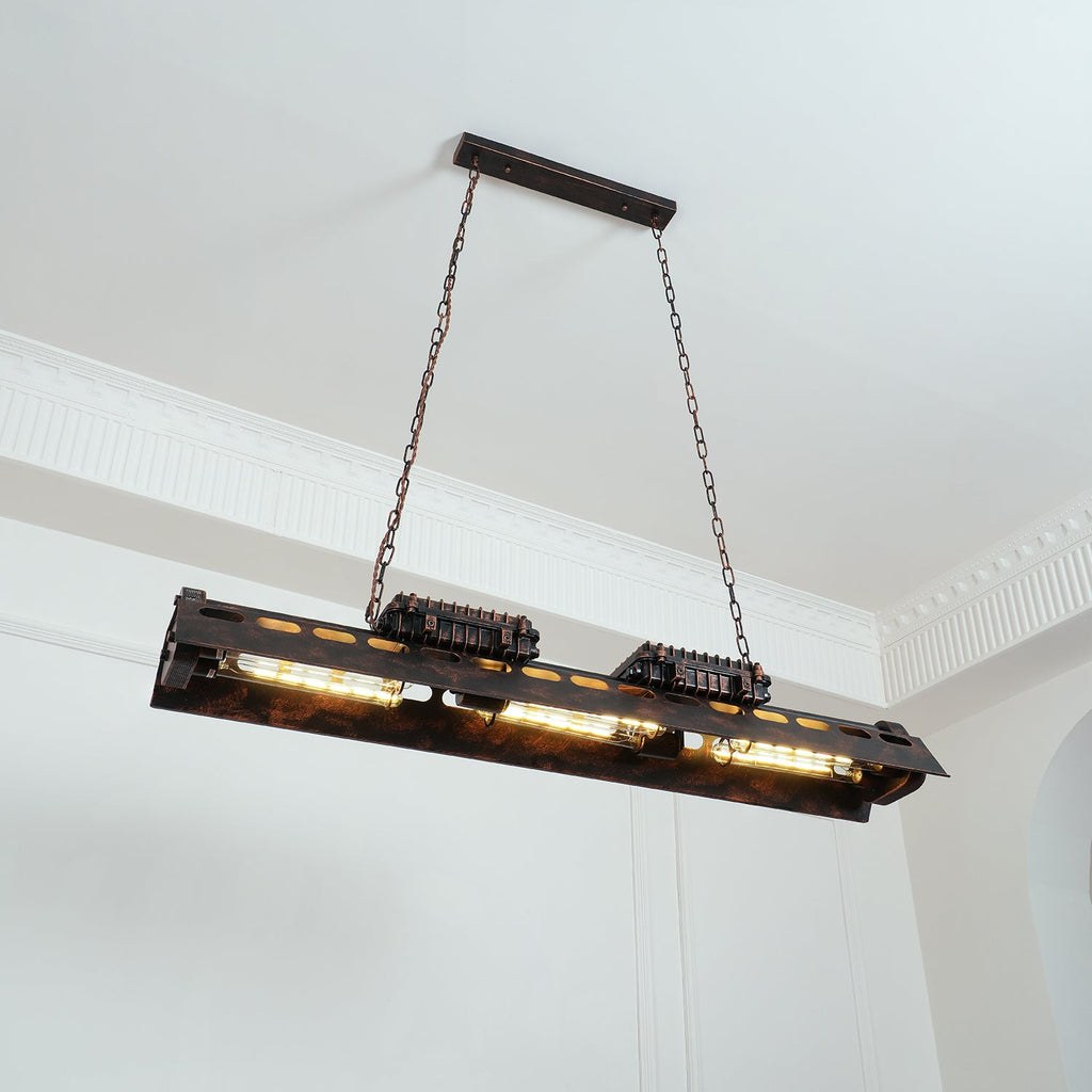 Steampunk Industrial Ceiling Suspension Lighting Lobby
