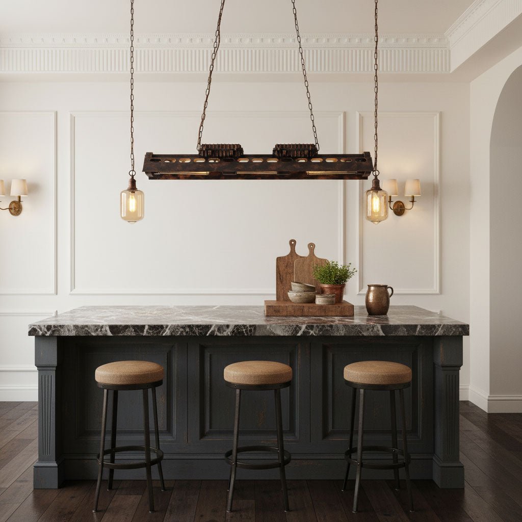 Steampunk Industrial Ceiling Suspension Lighting Lobby
