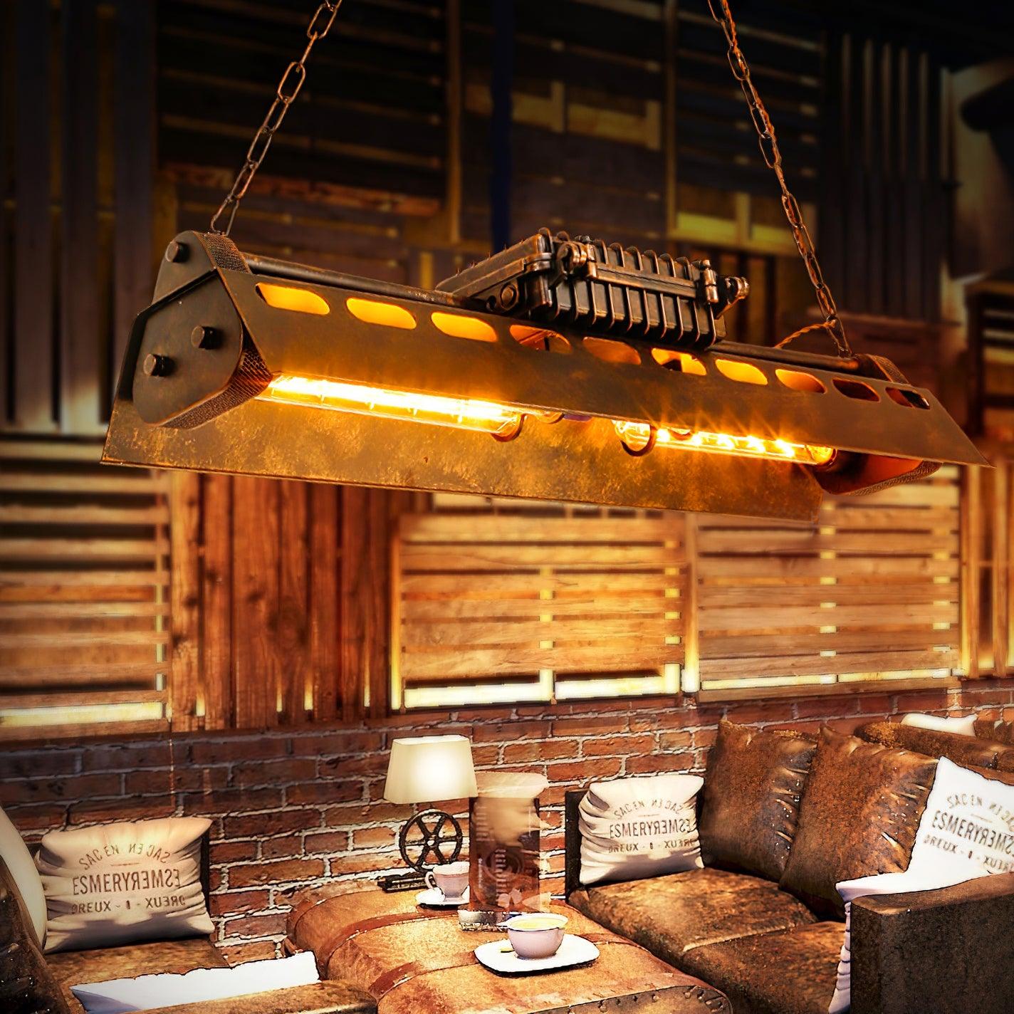 Steampunk Industrial Ceiling Suspension Lighting Lobby