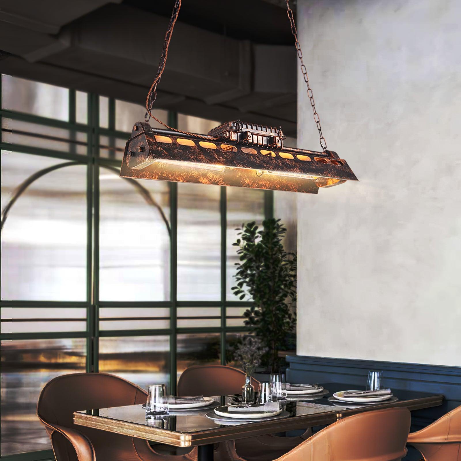 Steampunk Industrial Ceiling Suspension Lighting Lobby