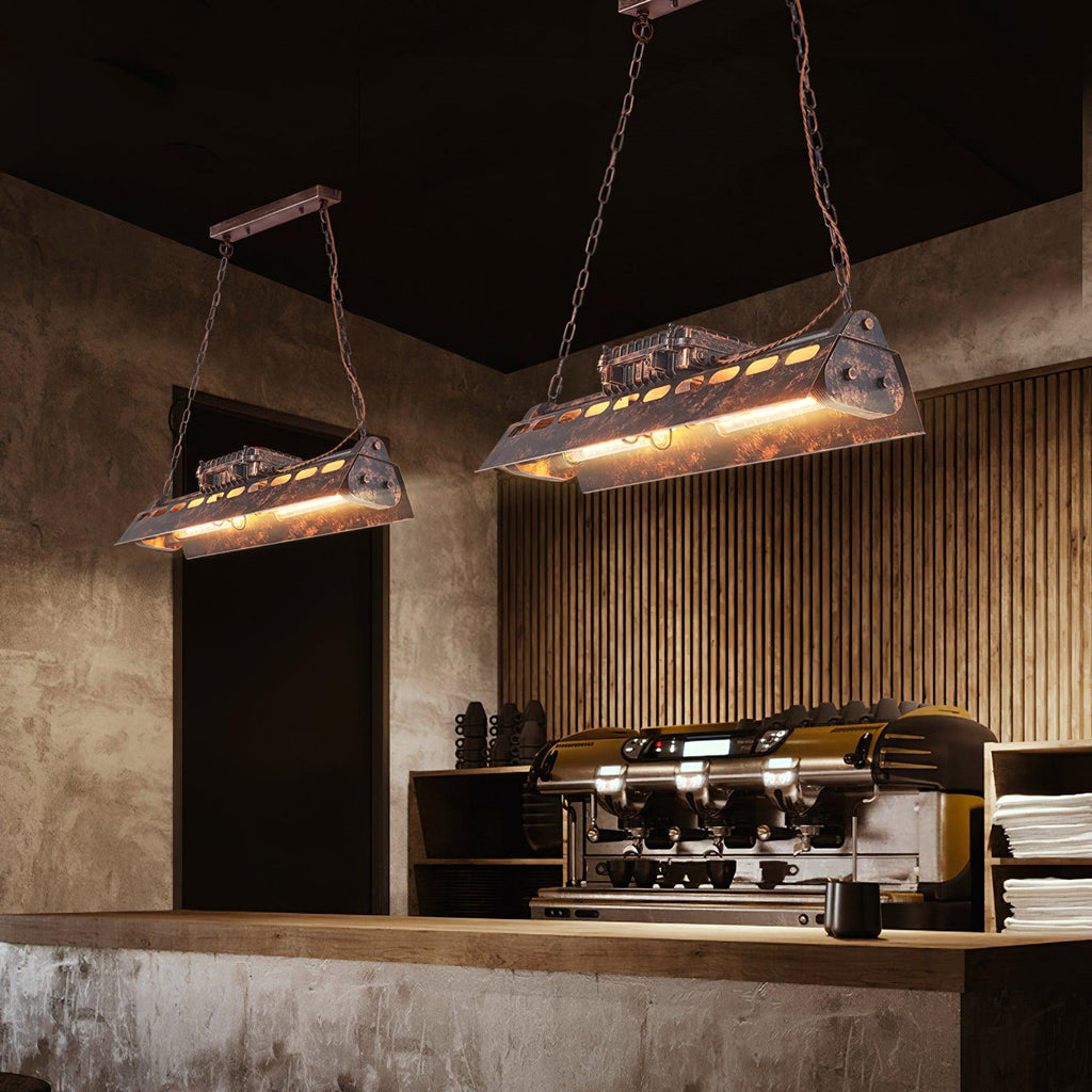 Steampunk Industrial Ceiling Suspension Lighting Lobby