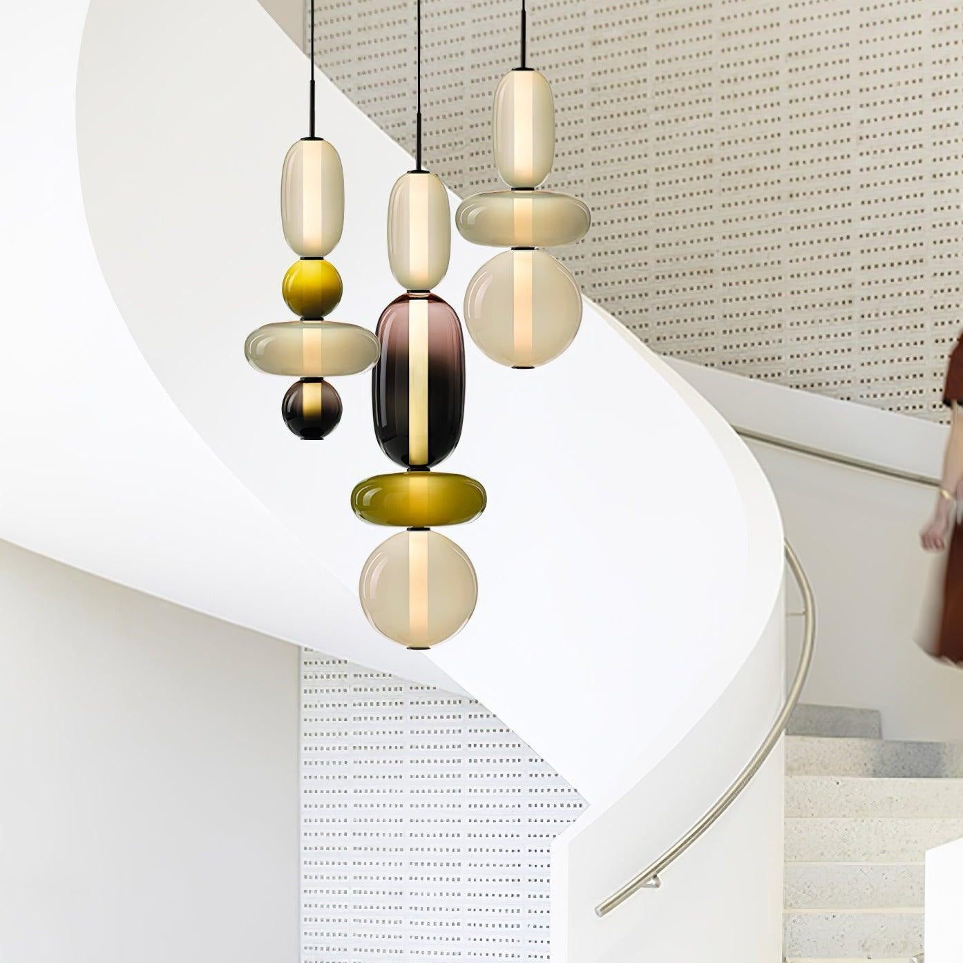Sugar-Coated Glass Ceiling Light Lighting Lobby