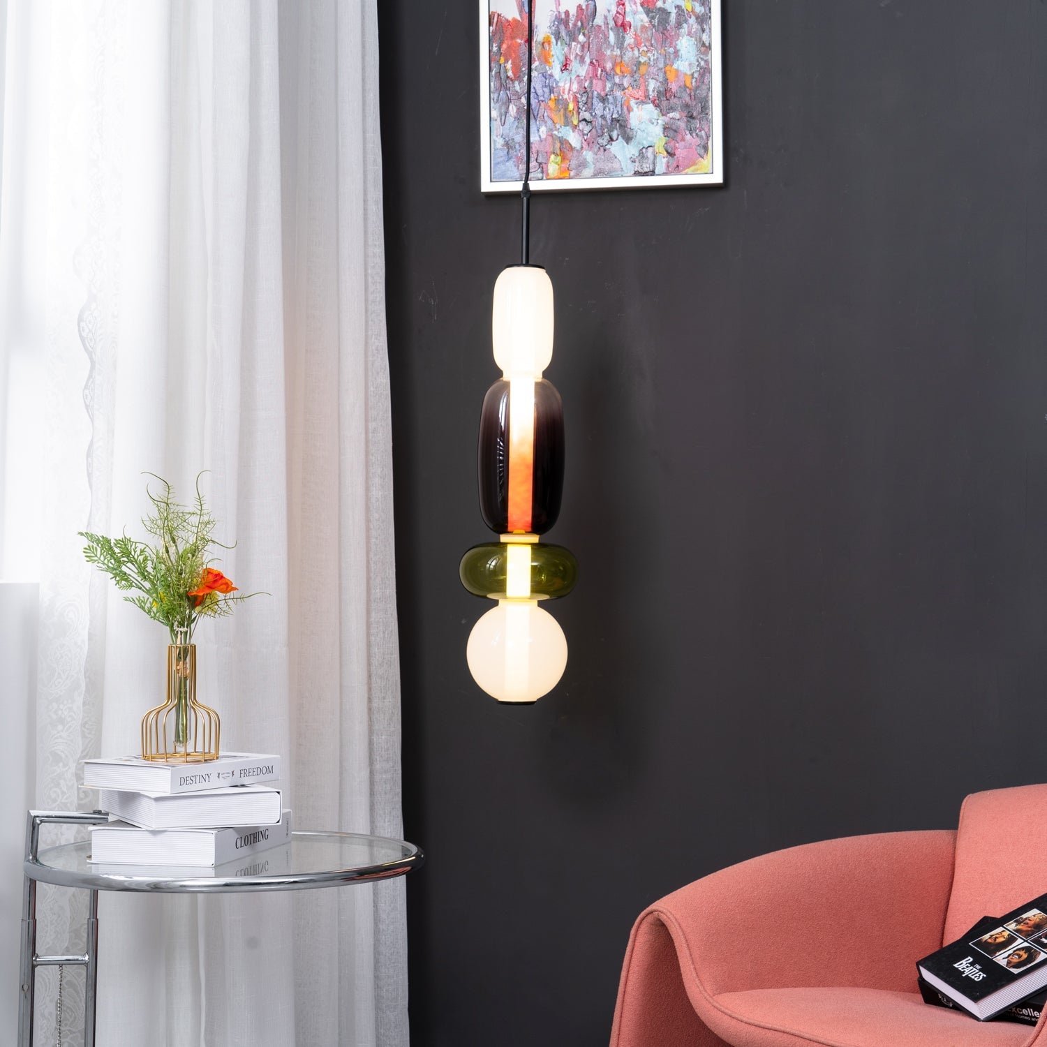 Sugar-Coated Glass Ceiling Light Lighting Lobby