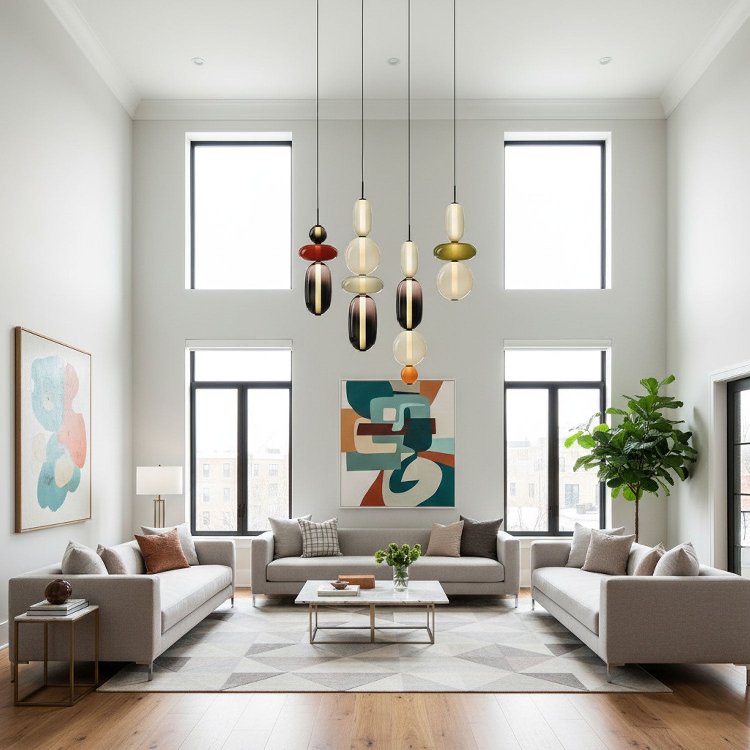 Sugar-Coated Glass Ceiling Light Lighting Lobby