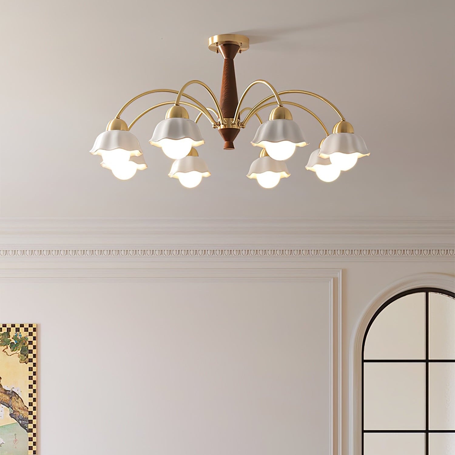 Swedish Contemporary Gold Ceiling Light Lighting Lobby