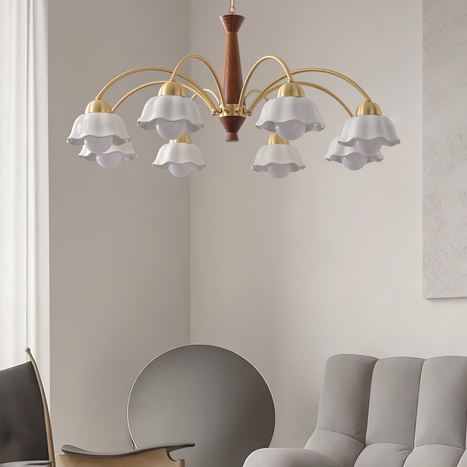 Swedish Contemporary Gold Ceiling Light Lighting Lobby