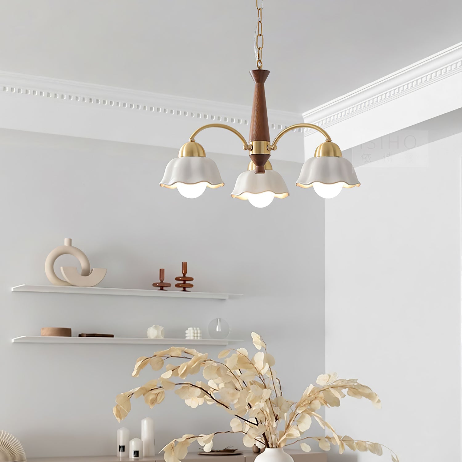 Swedish Contemporary Gold Ceiling Light Lighting Lobby