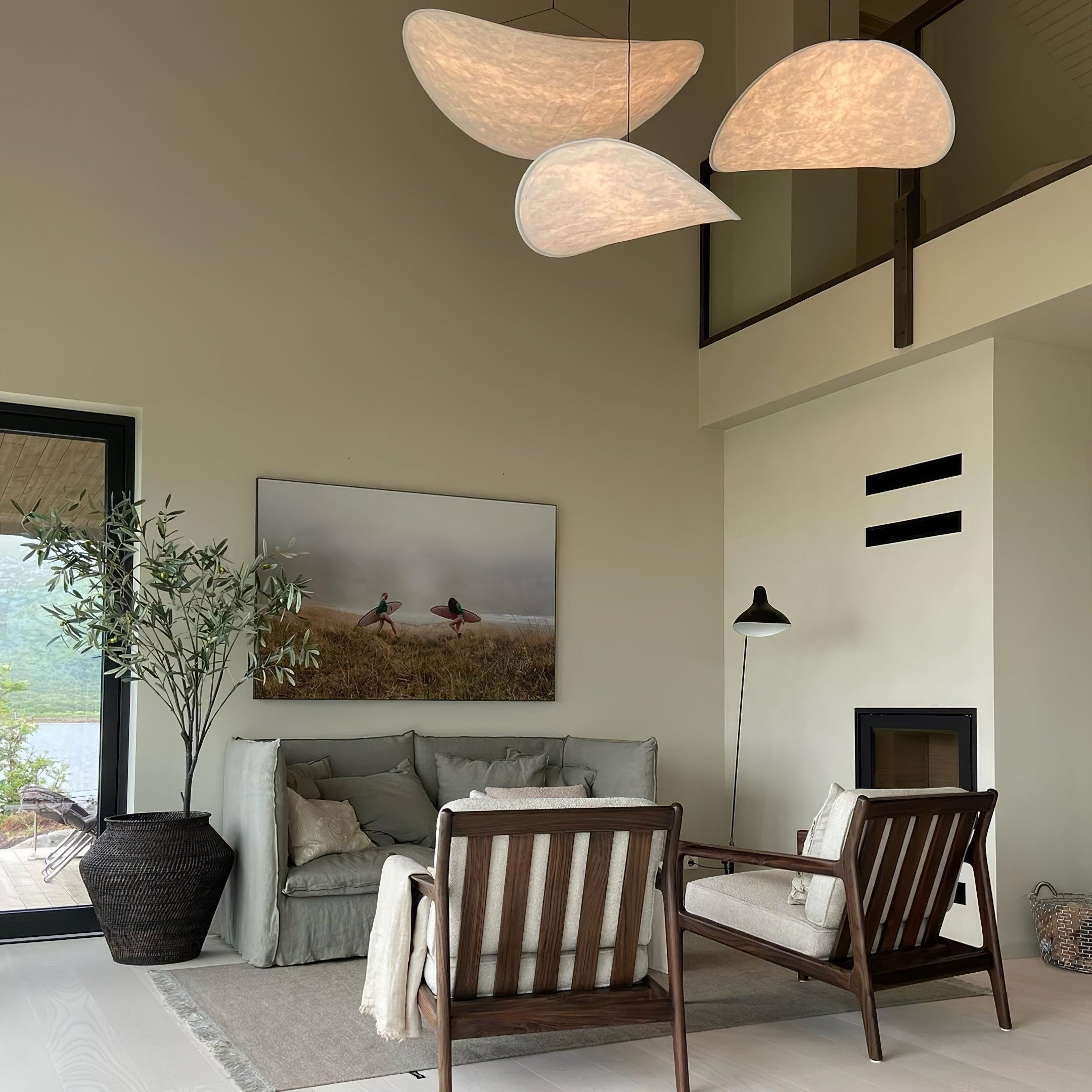 Tense Tyvek Ceiling Pendant Light Lighting Lobby