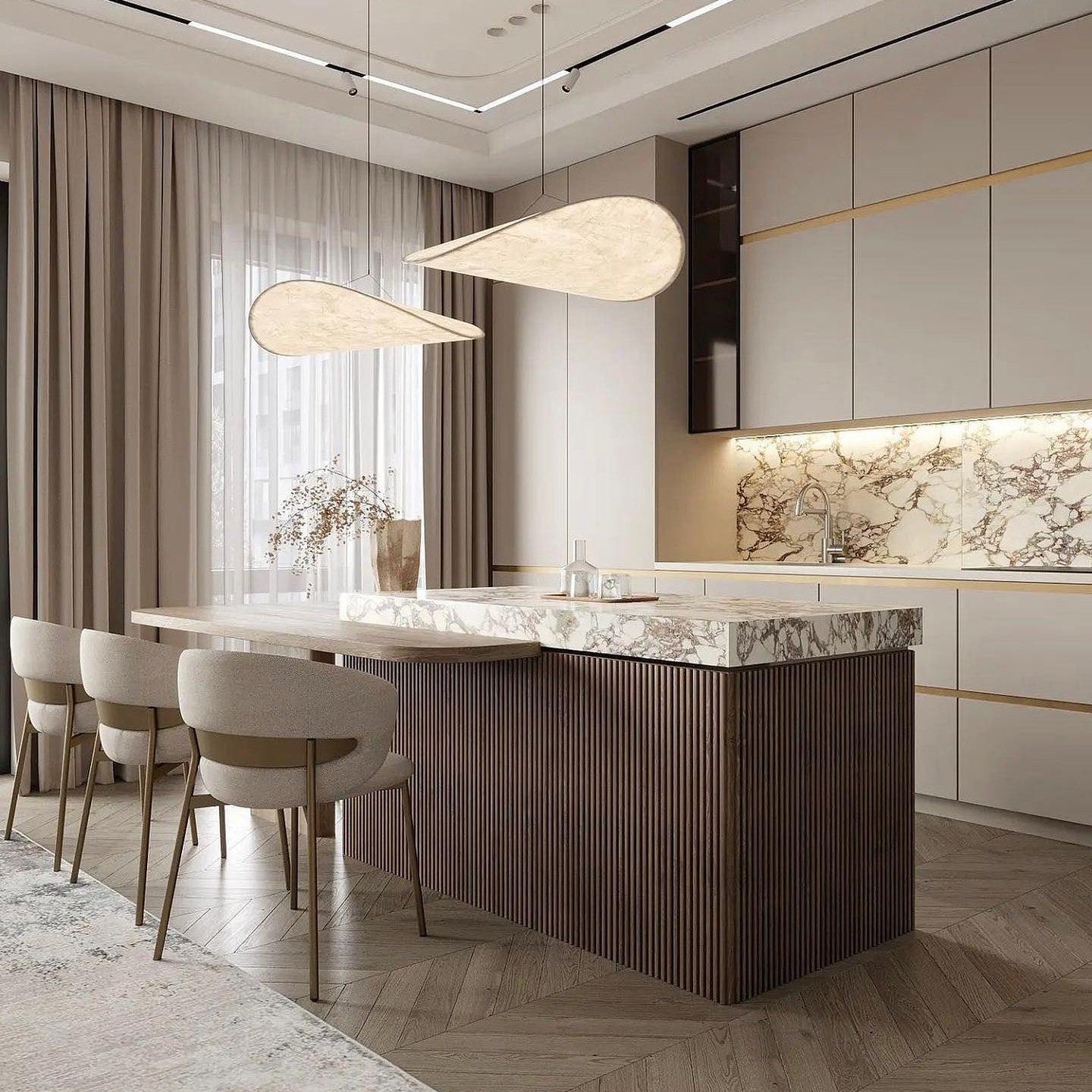 Tense Tyvek Ceiling Pendant Light Lighting Lobby
