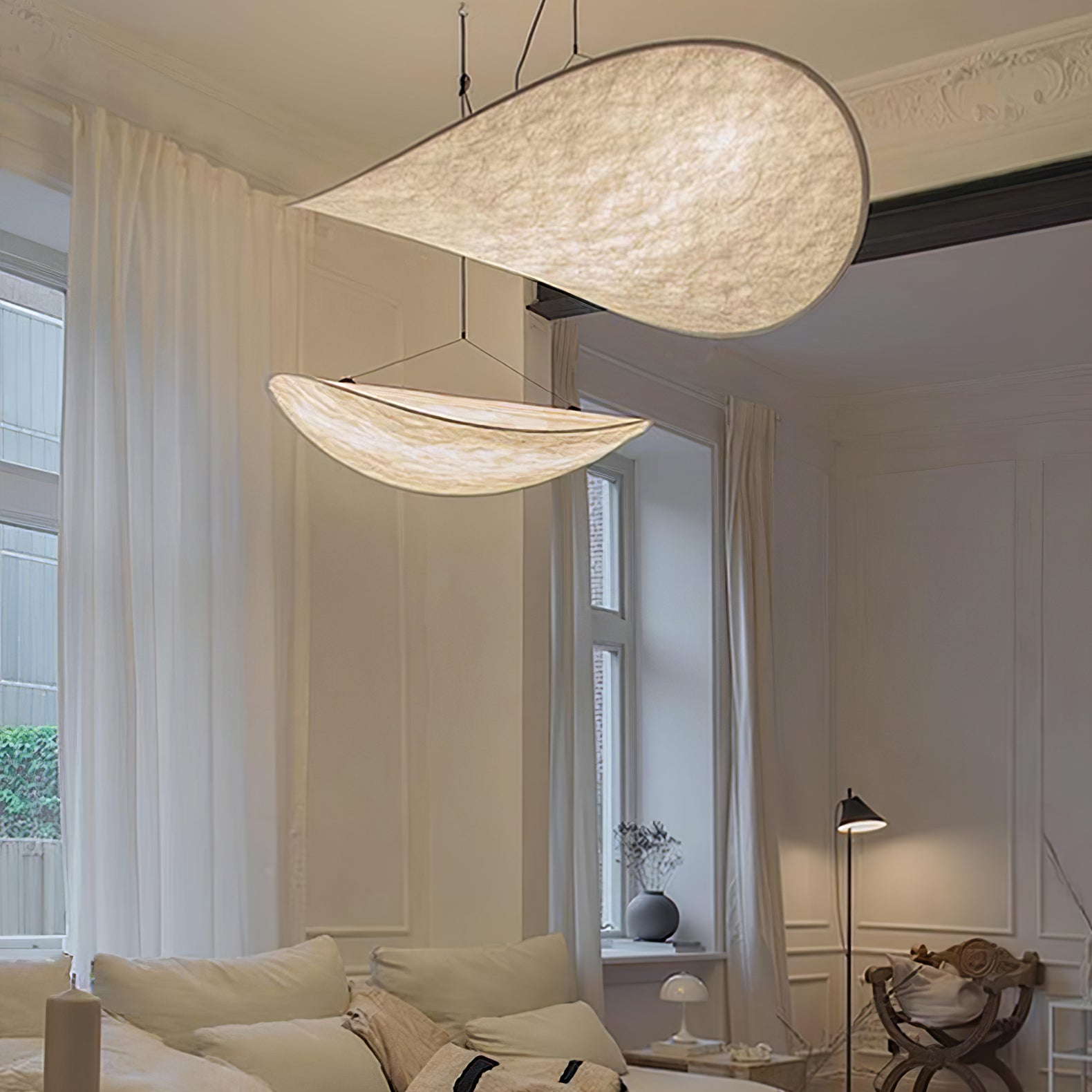 Tense Tyvek Ceiling Pendant Light Lighting Lobby