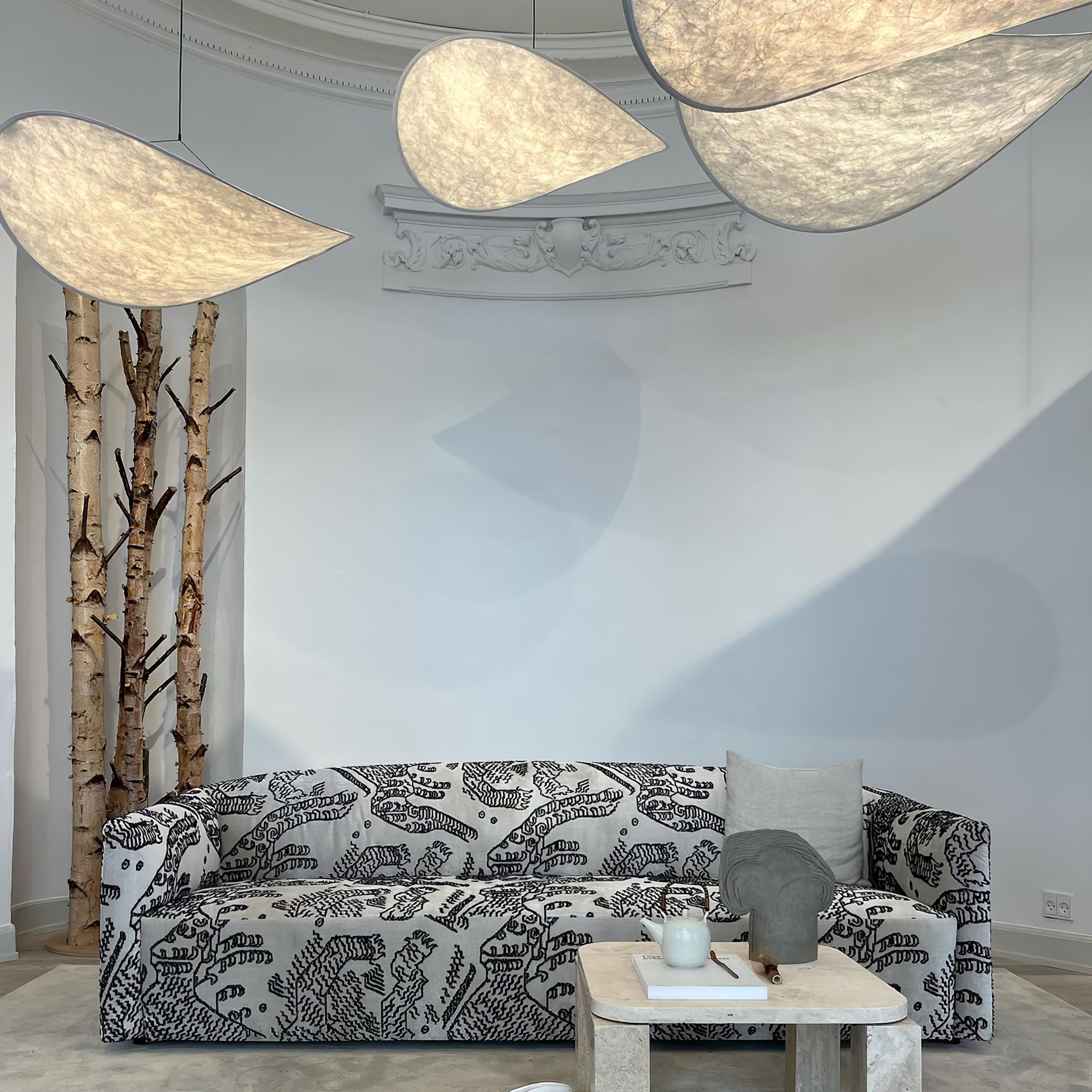 Tense Tyvek Ceiling Pendant Light Lighting Lobby