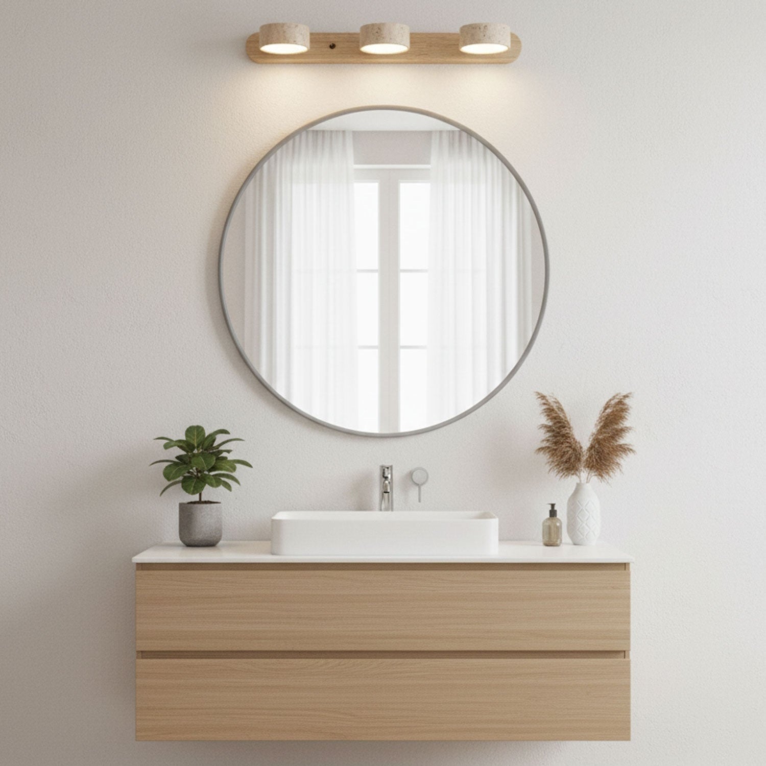 Travertine Twin Wall Sconce Lighting Lobby