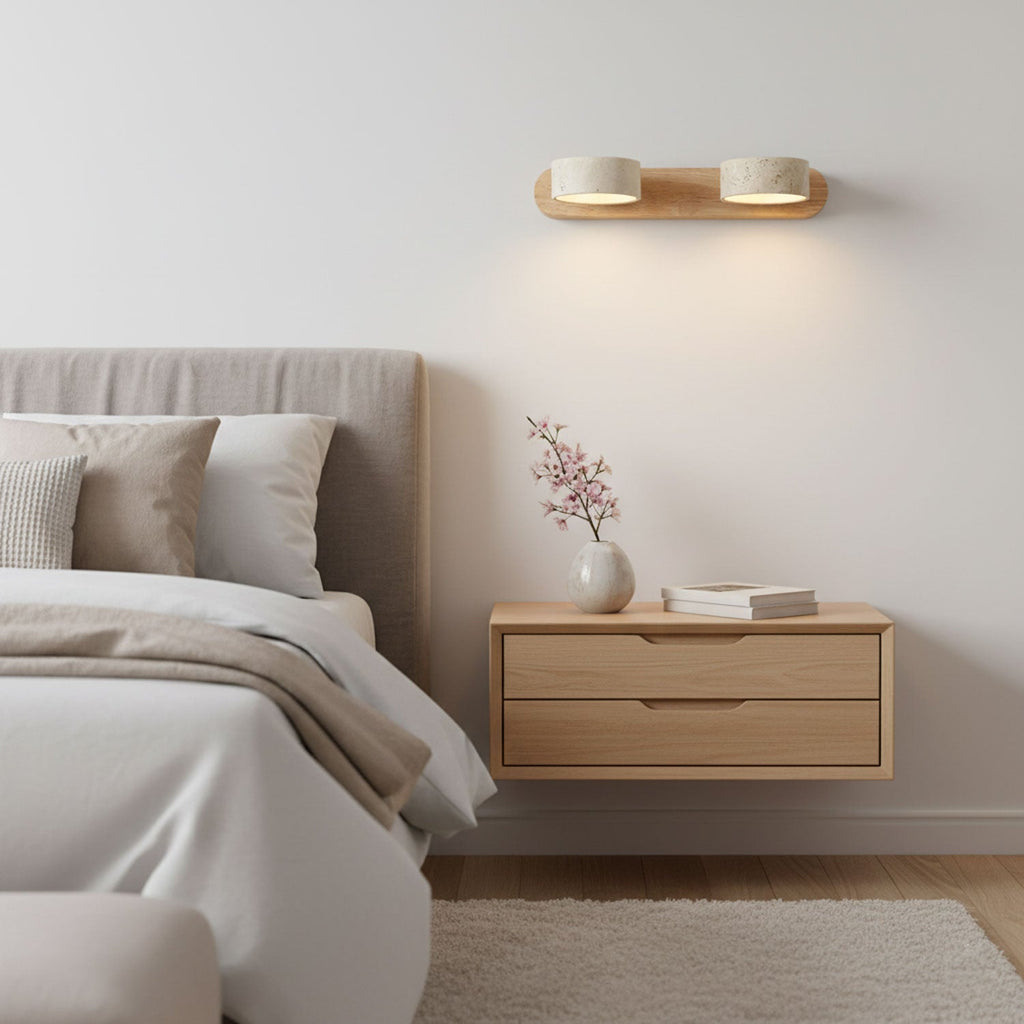 Travertine Twin Wall Sconce Lighting Lobby