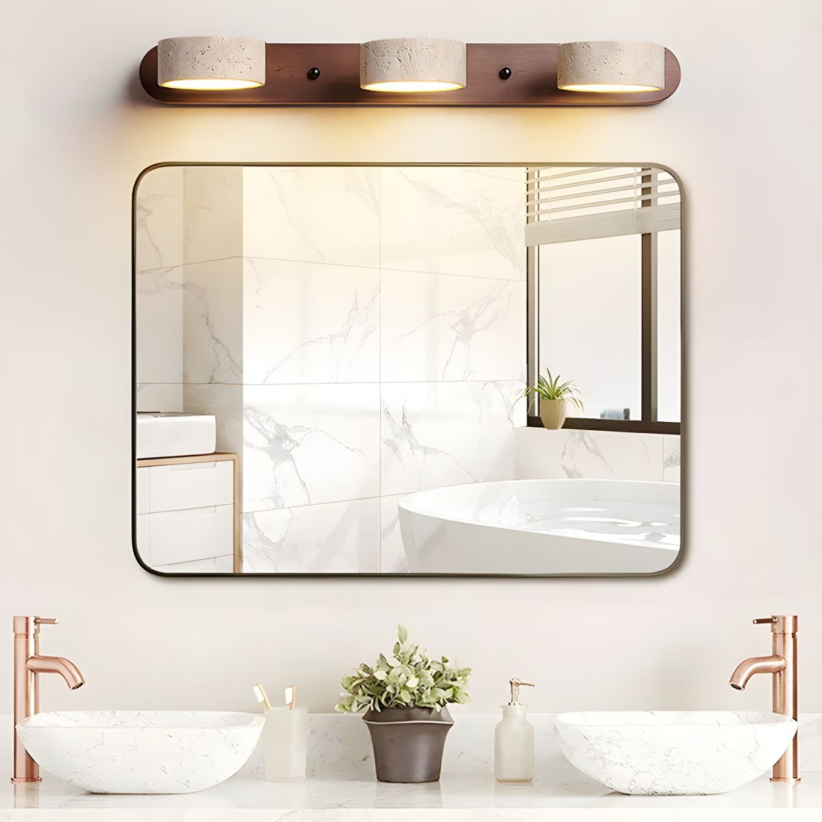 Travertine Twin Wall Sconce Lighting Lobby