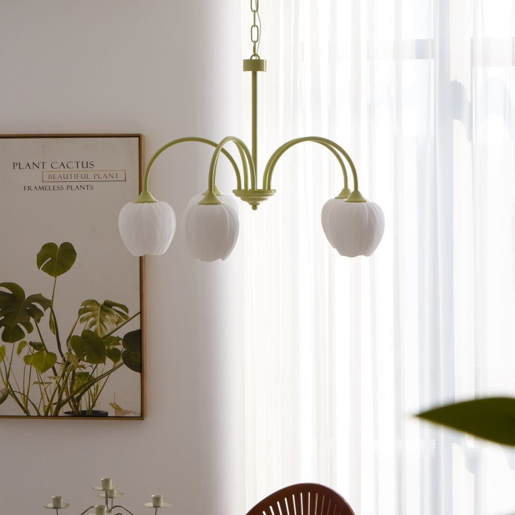 Tulip Matcha Ceiling Suspension Lighting Lobby