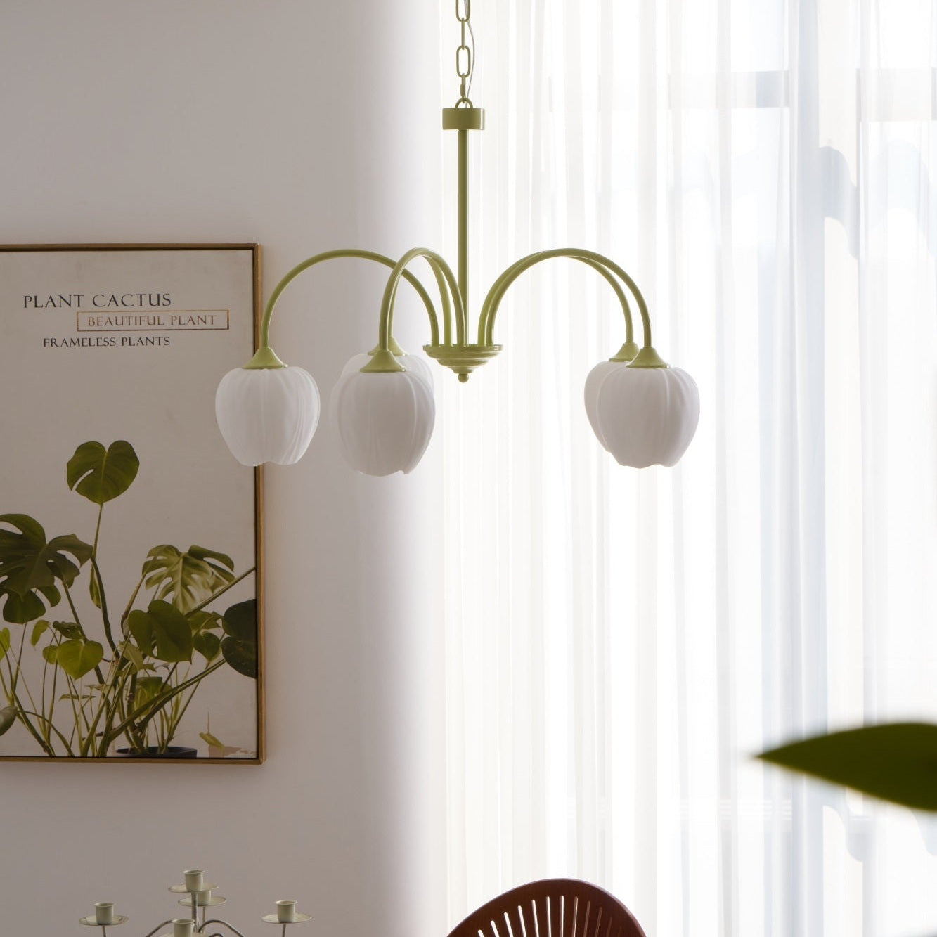 Tulip Matcha Ceiling Suspension Lighting Lobby