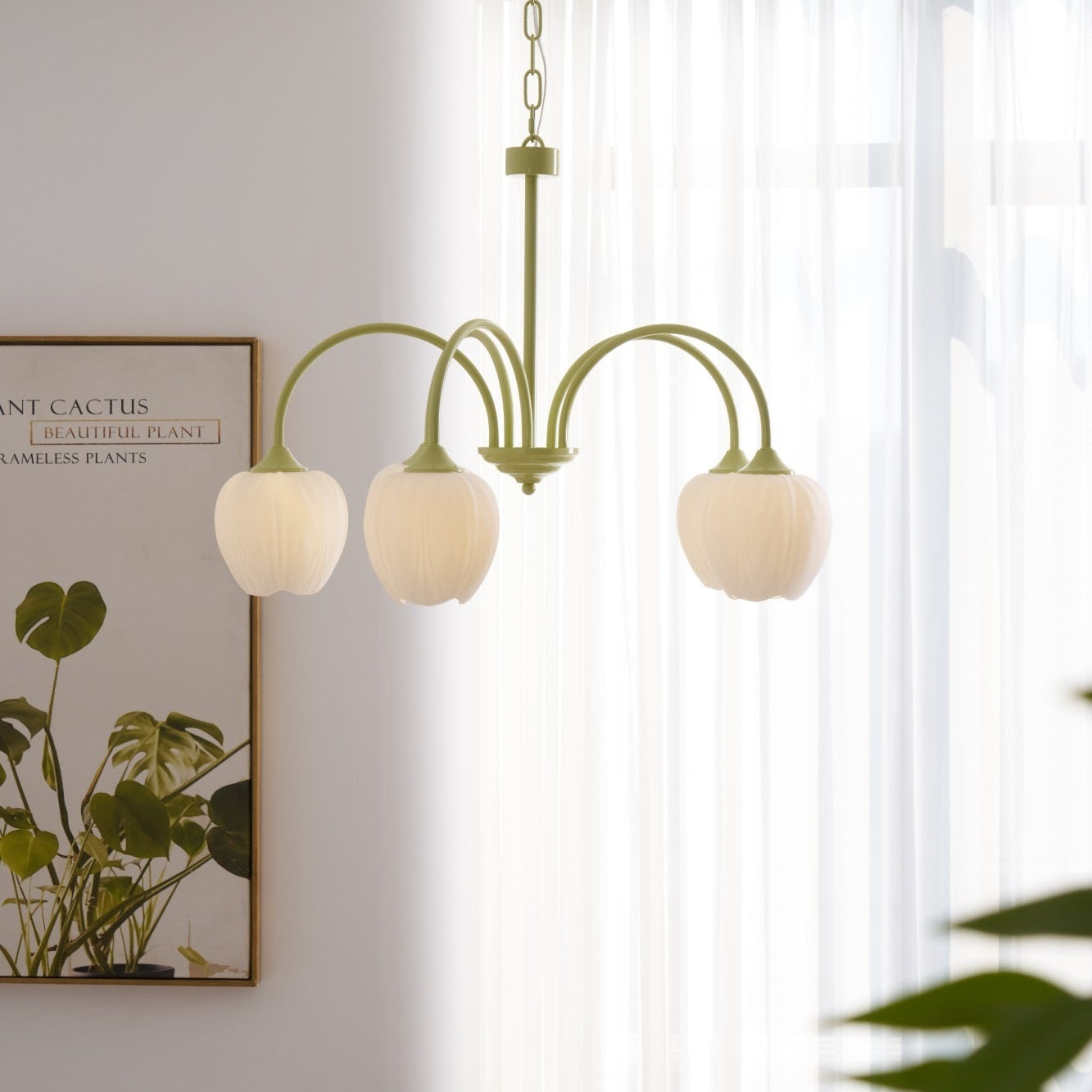 Tulip Matcha Ceiling Suspension Lighting Lobby