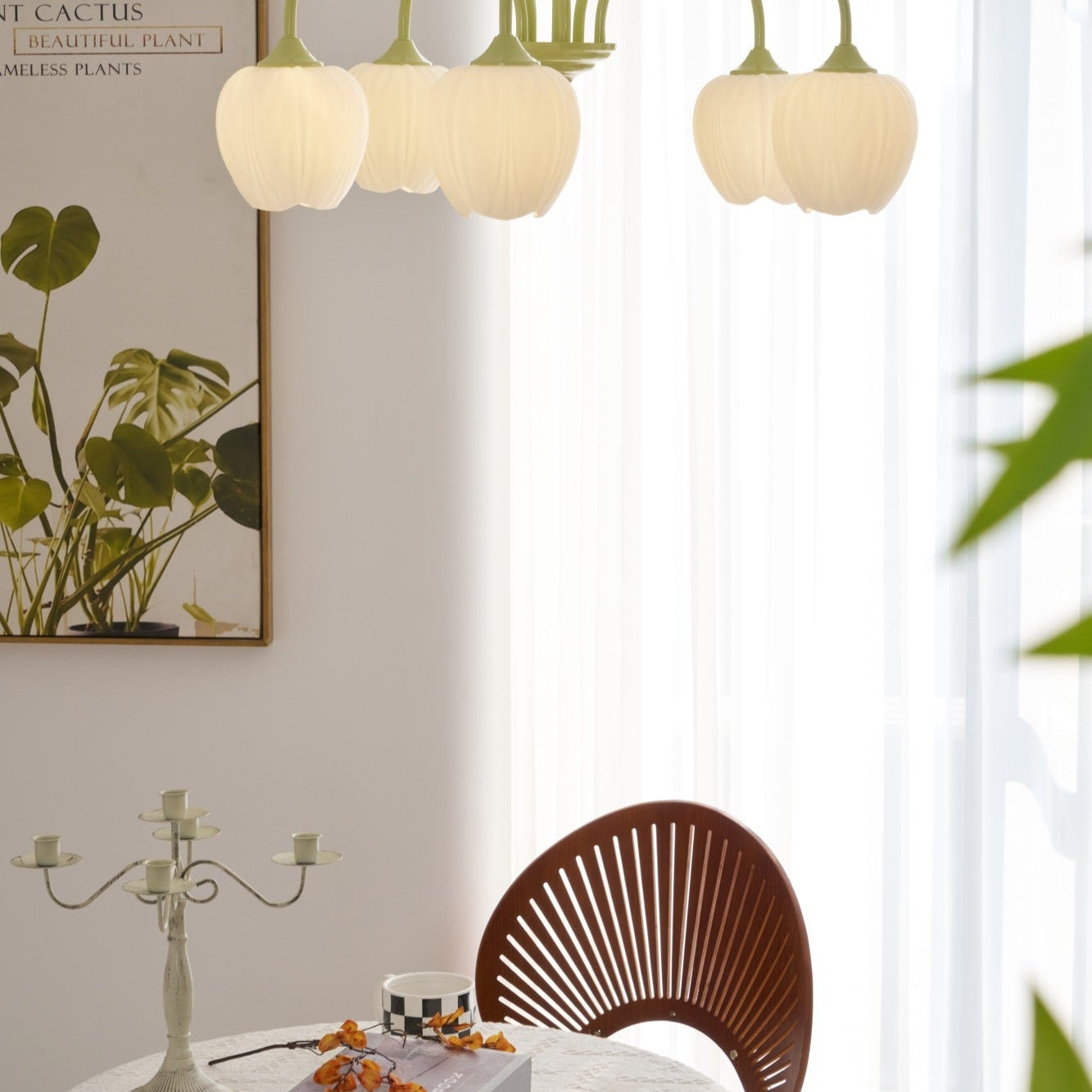 Tulip Matcha Ceiling Suspension Lighting Lobby