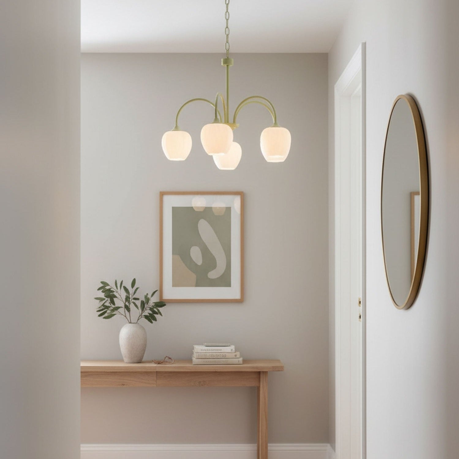 Tulip Matcha Ceiling Suspension Lighting Lobby