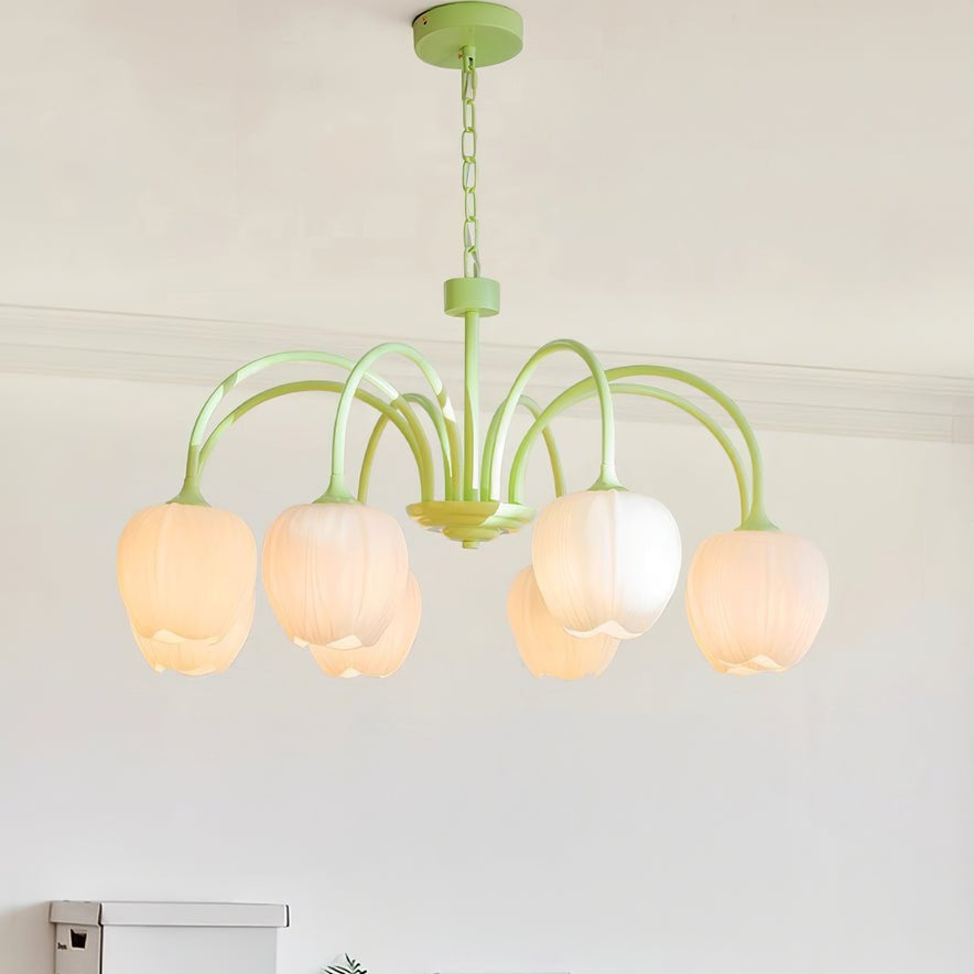 Tulip Matcha Ceiling Suspension Lighting Lobby