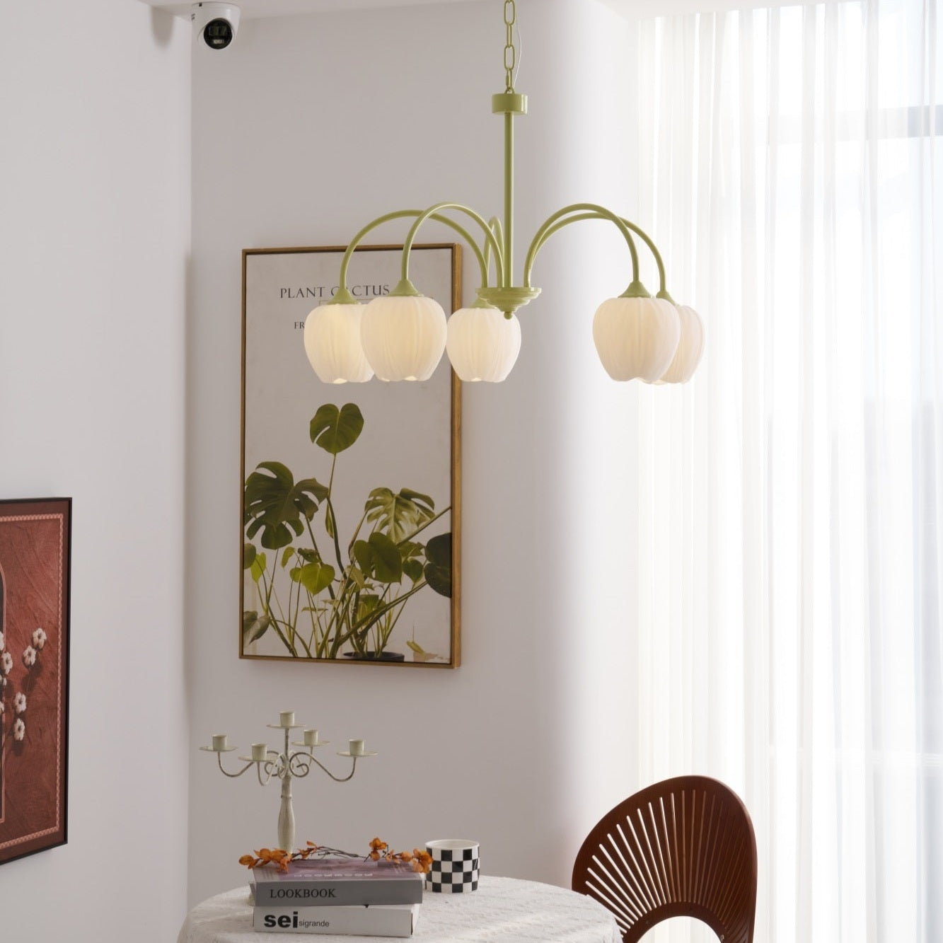 Tulip Matcha Ceiling Suspension Lighting Lobby