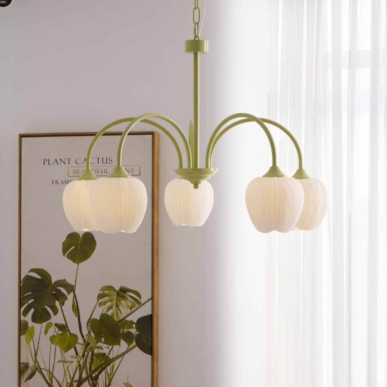 Tulip Matcha Ceiling Suspension Lighting Lobby