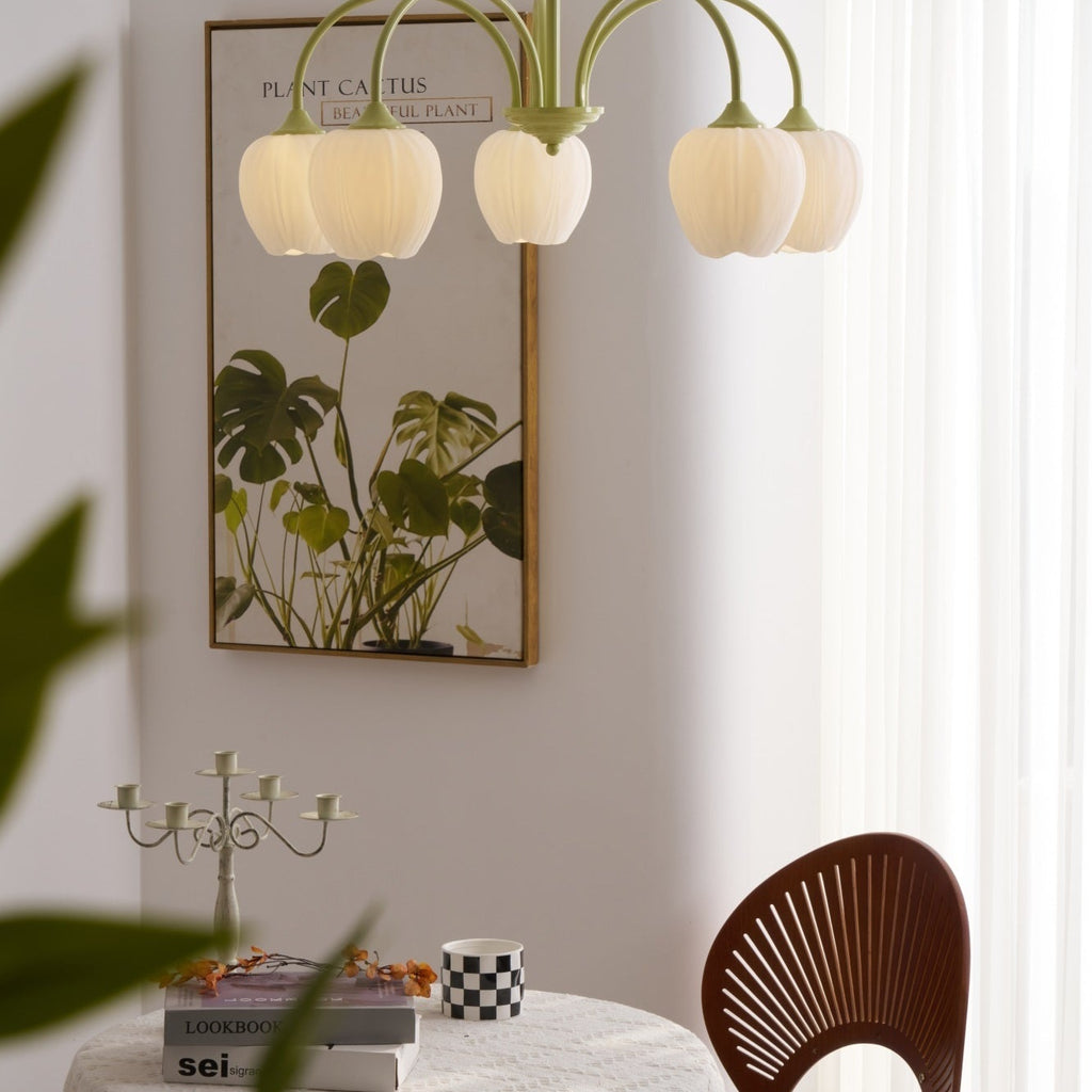 Tulip Matcha Ceiling Suspension Lighting Lobby