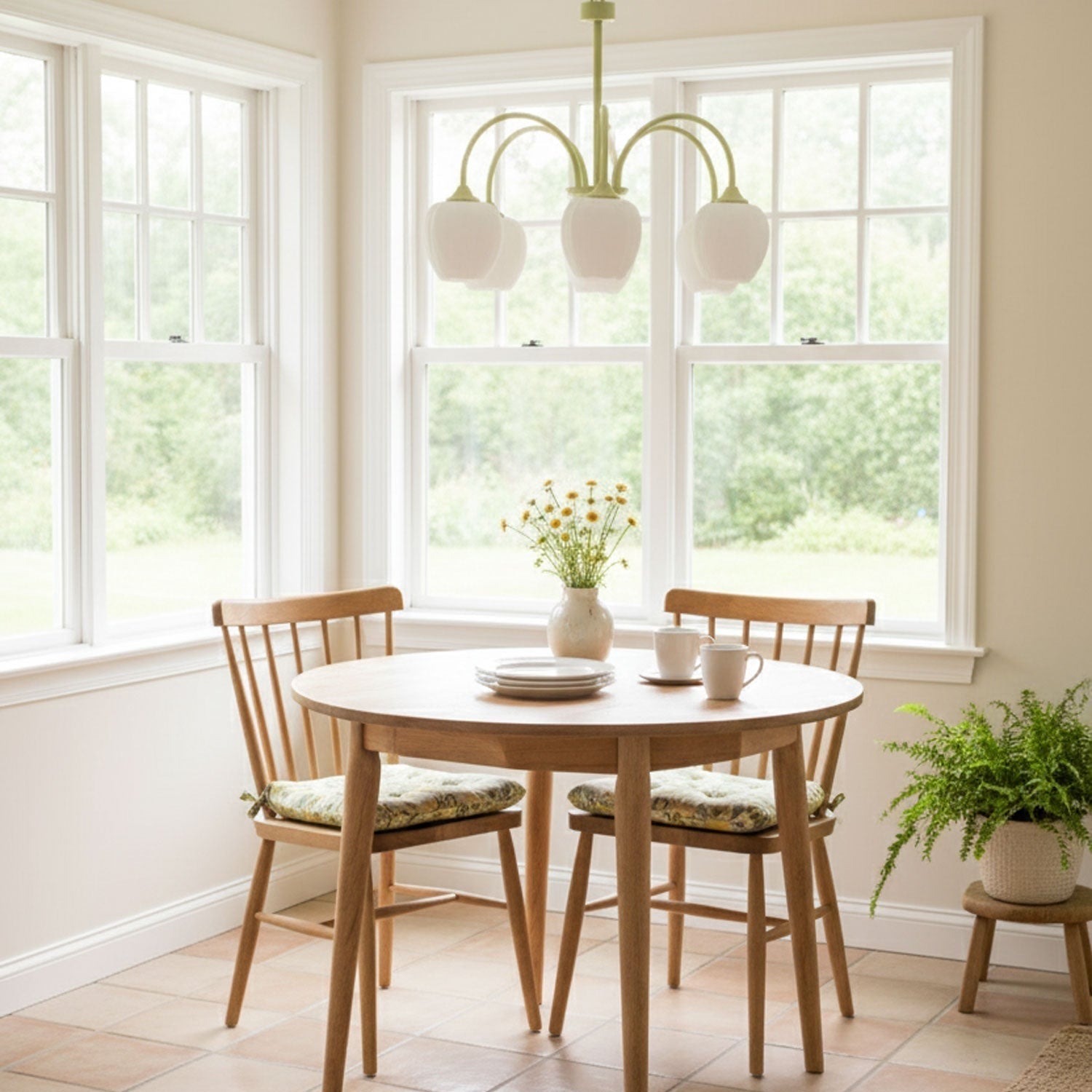 Tulip Matcha Ceiling Suspension Lighting Lobby