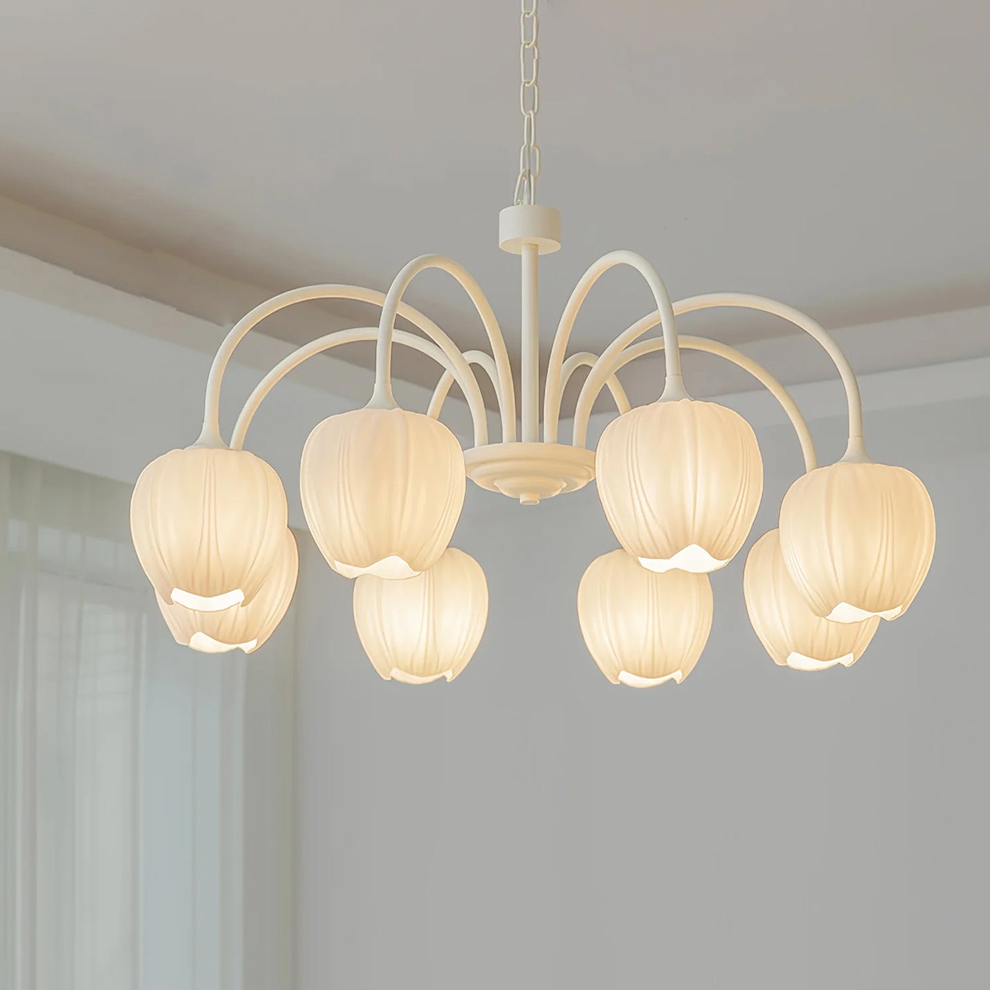 Tulip Matcha Ceiling Suspension Lighting Lobby