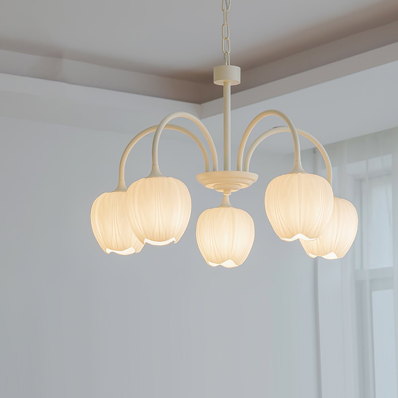 Tulip Matcha Ceiling Suspension Lighting Lobby