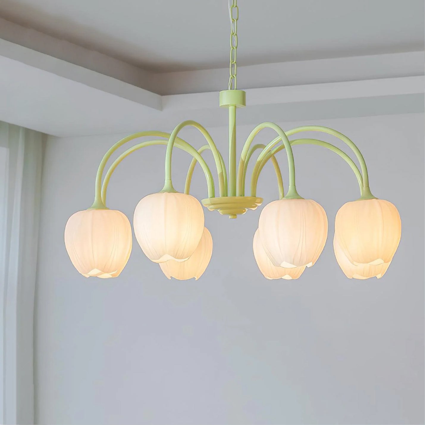 Tulip Matcha Ceiling Suspension Lighting Lobby