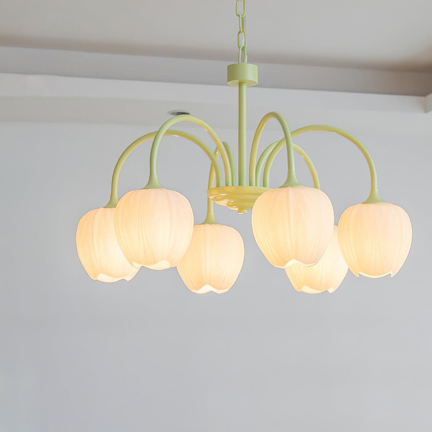 Tulip Matcha Ceiling Suspension Lighting Lobby