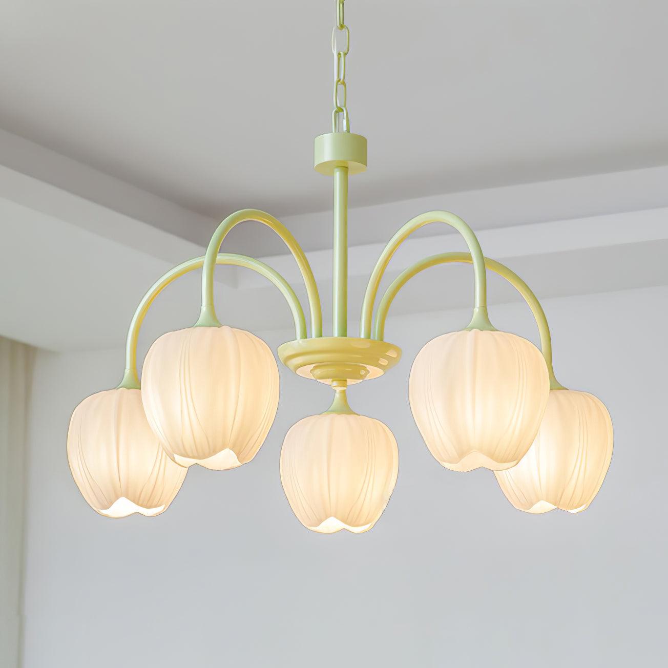 Tulip Matcha Ceiling Suspension Lighting Lobby