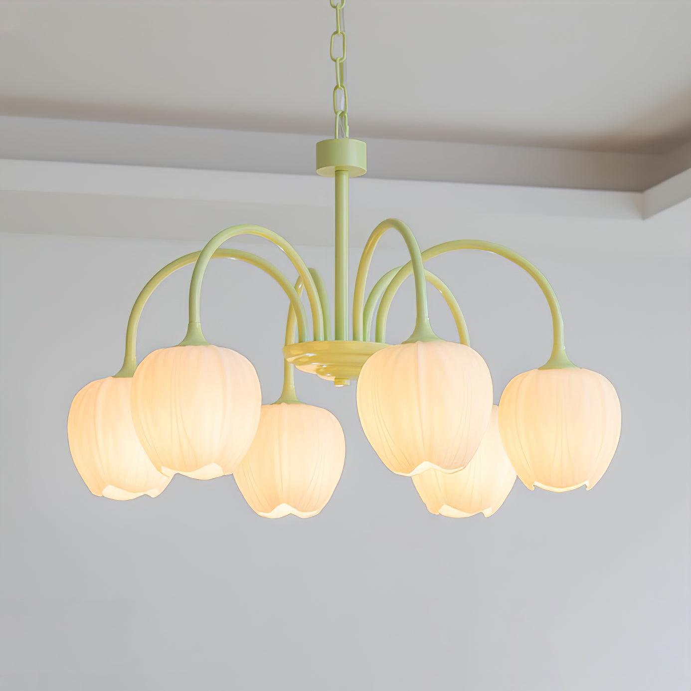 Tulip Matcha Ceiling Suspension Lighting Lobby