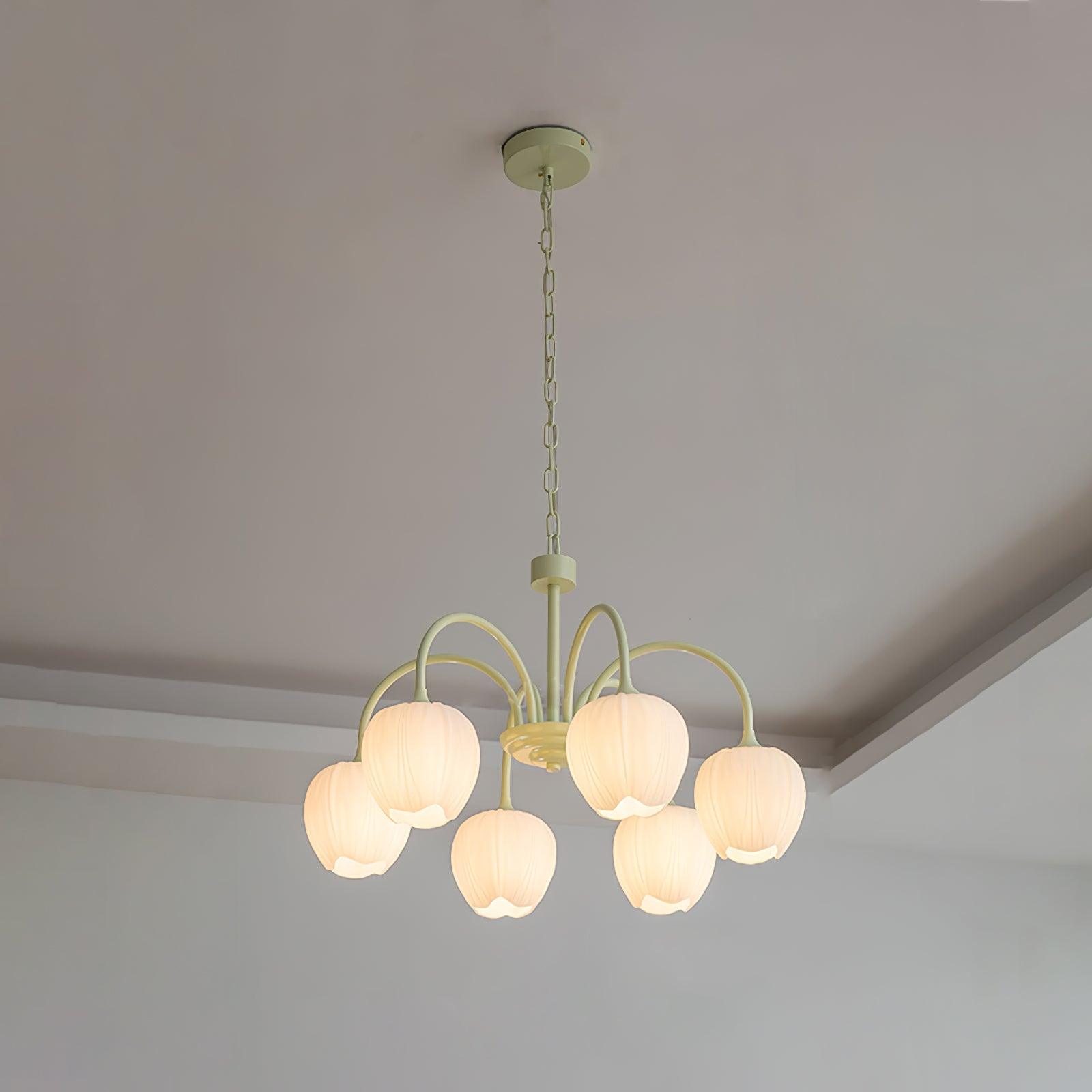 Tulip Matcha Ceiling Suspension Lighting Lobby