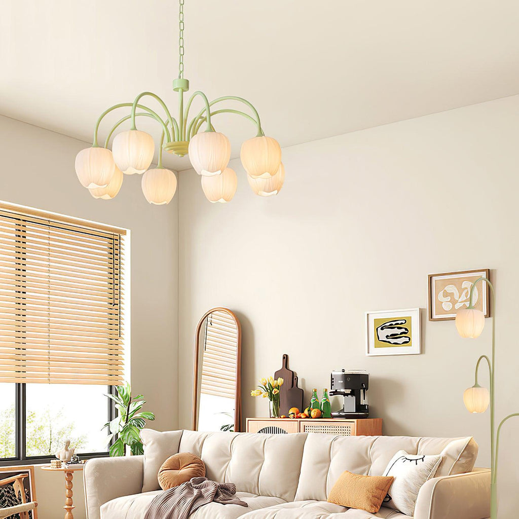 Tulip Matcha Ceiling Suspension Lighting Lobby