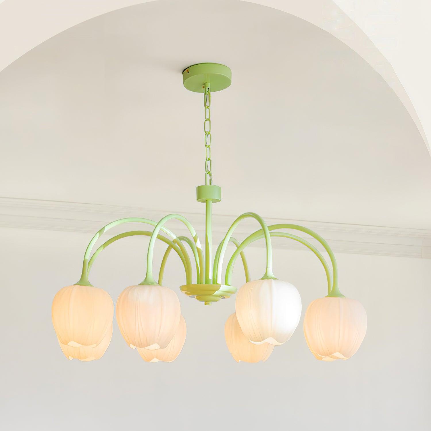 Tulip Matcha Ceiling Suspension Lighting Lobby