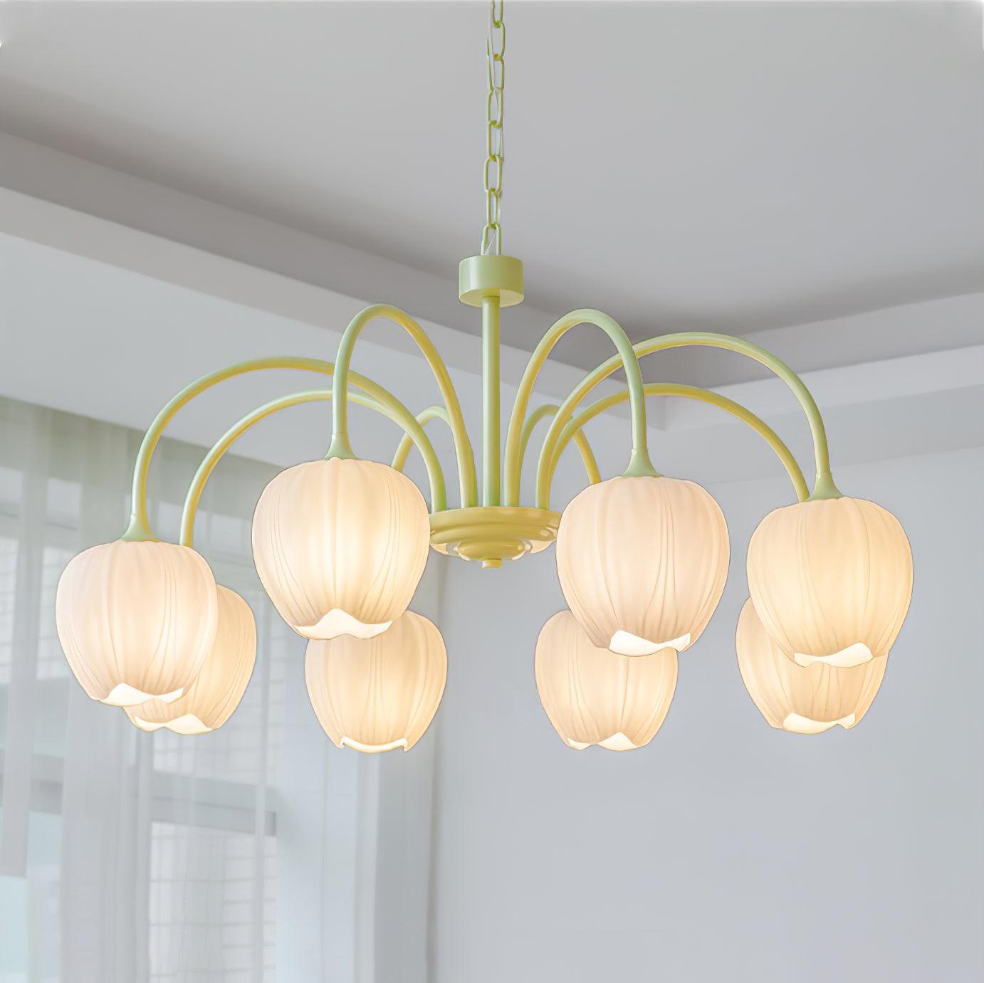 Tulip Matcha Ceiling Suspension Lighting Lobby