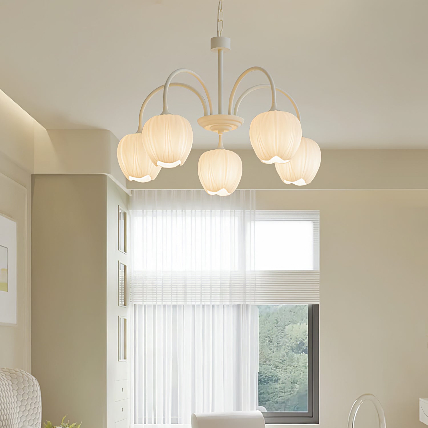 Tulip Matcha Ceiling Suspension Lighting Lobby